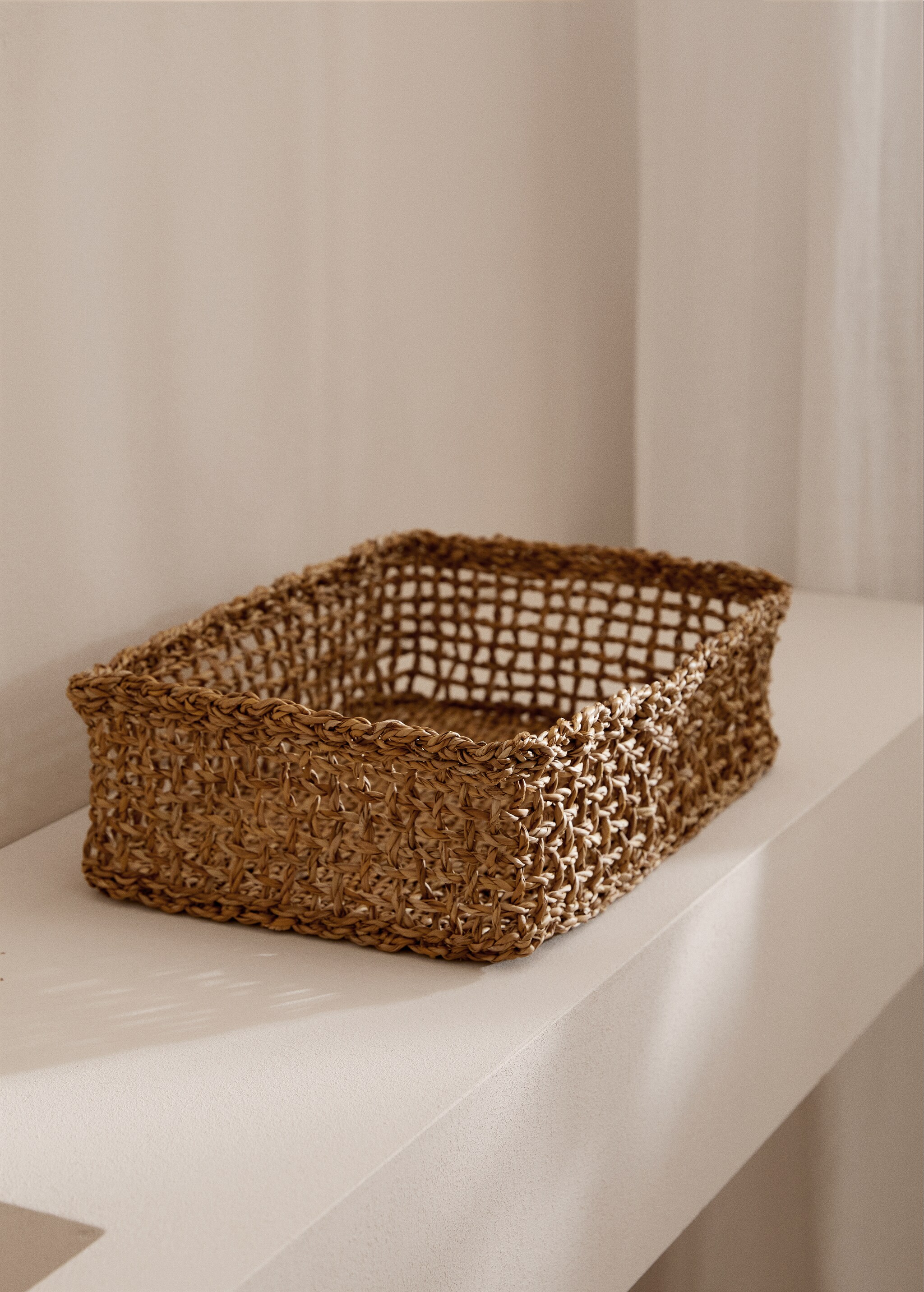 Rectangular basket natural fibers 25x35cm - General plane