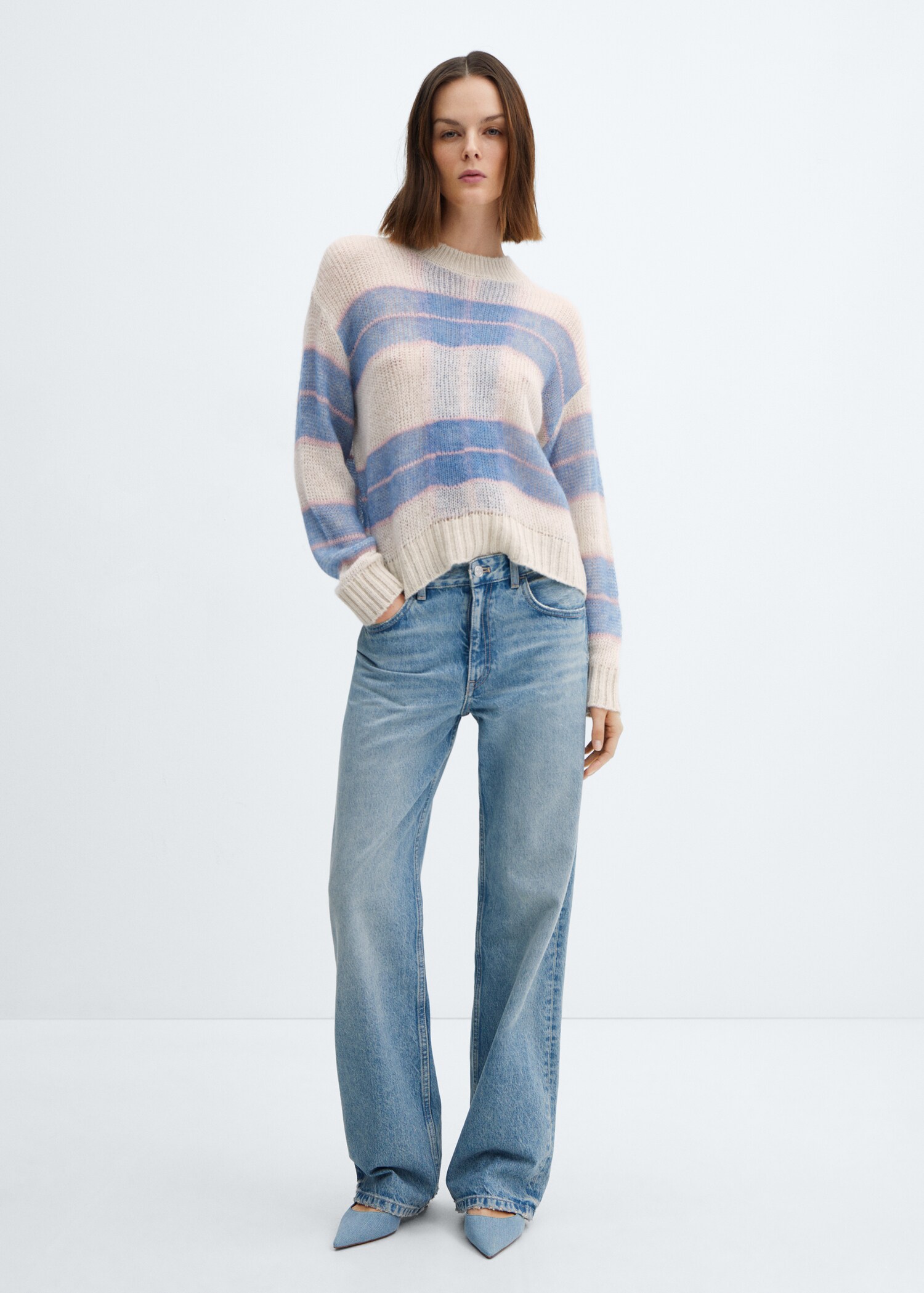 Pull-over maille carreaux - Plan général