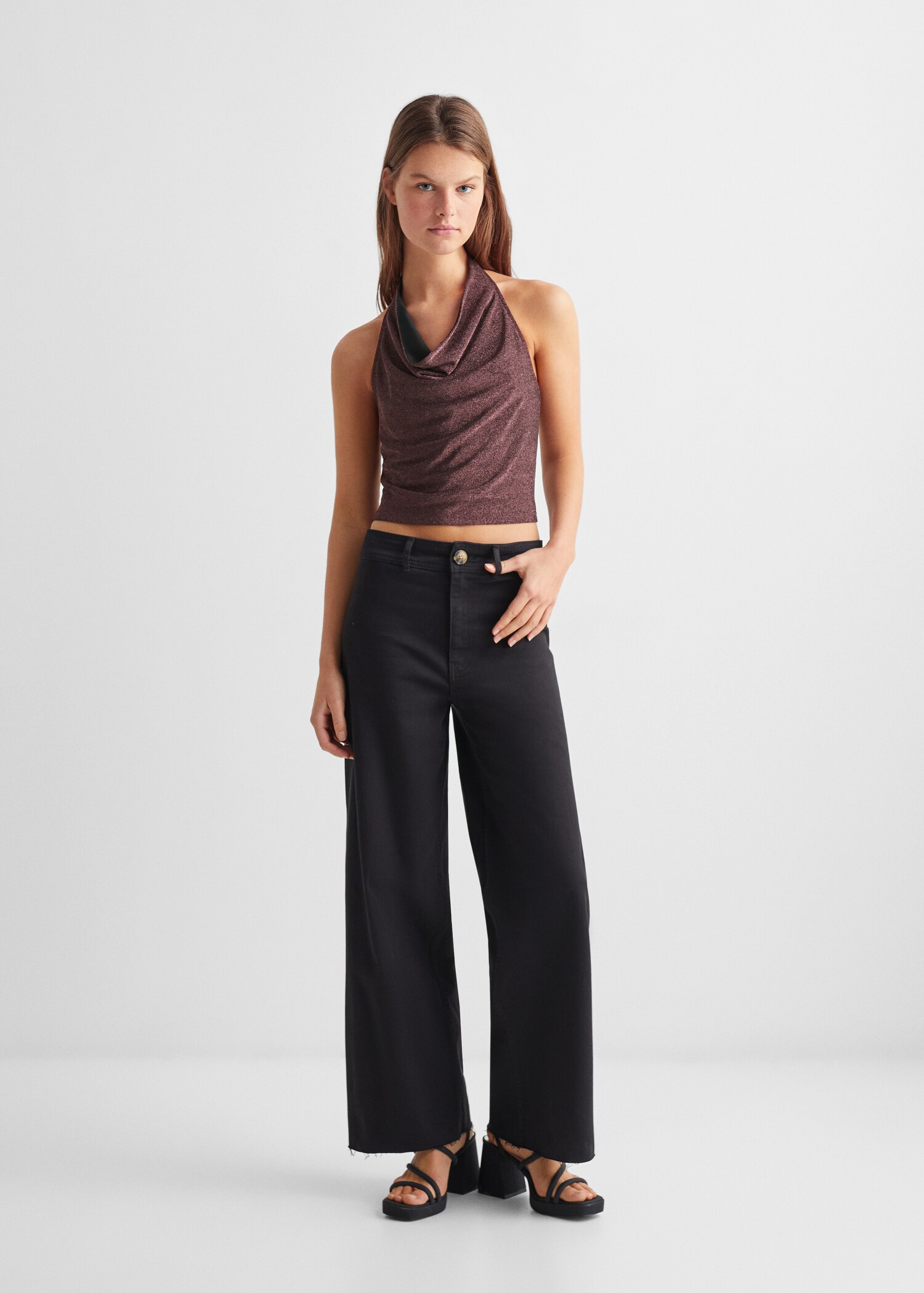 Neckholder-Top mit Metallic-Effekt - Teen | MANGO Deutschland