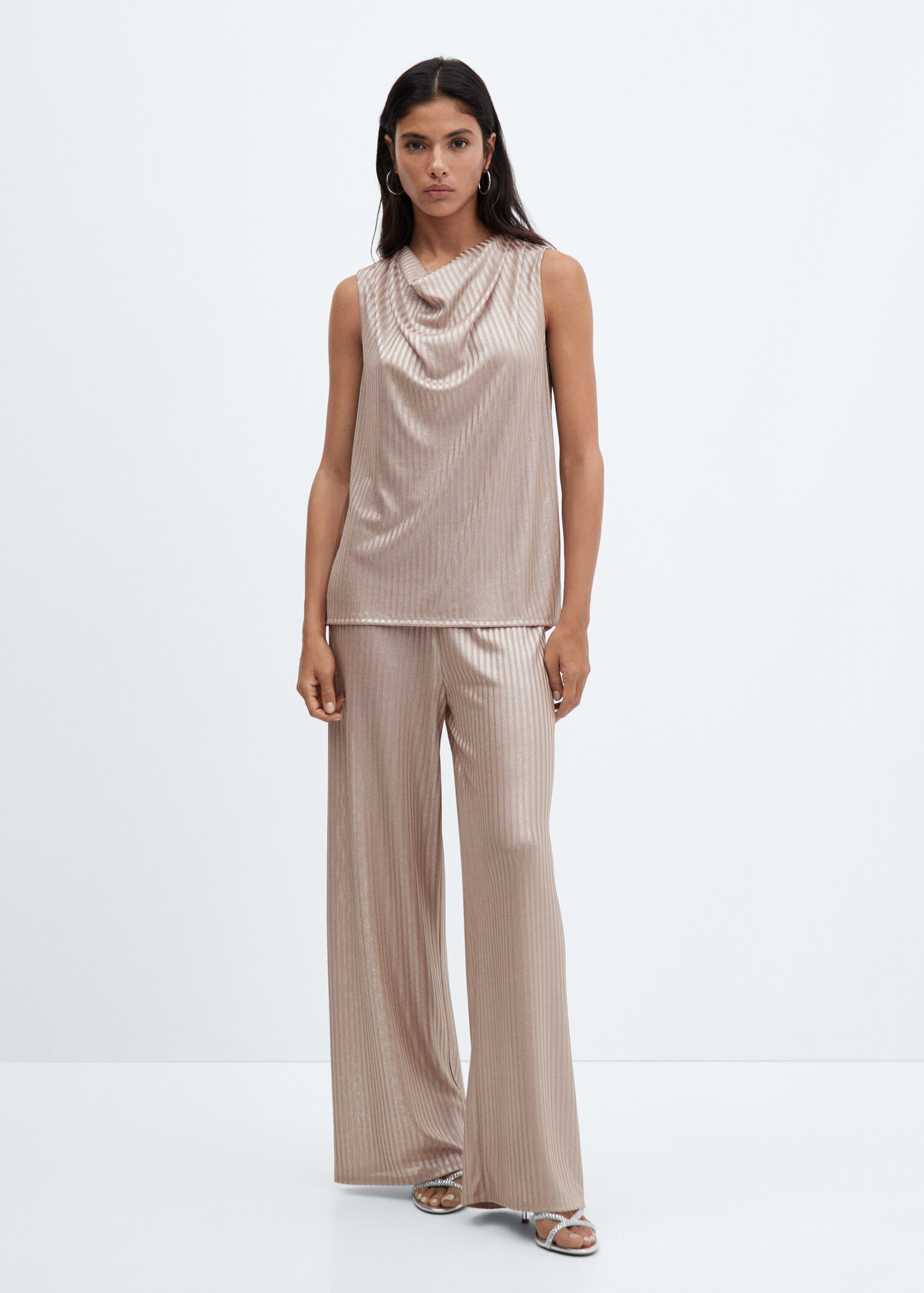 Pantalon wideleg taille élastique - Plan général