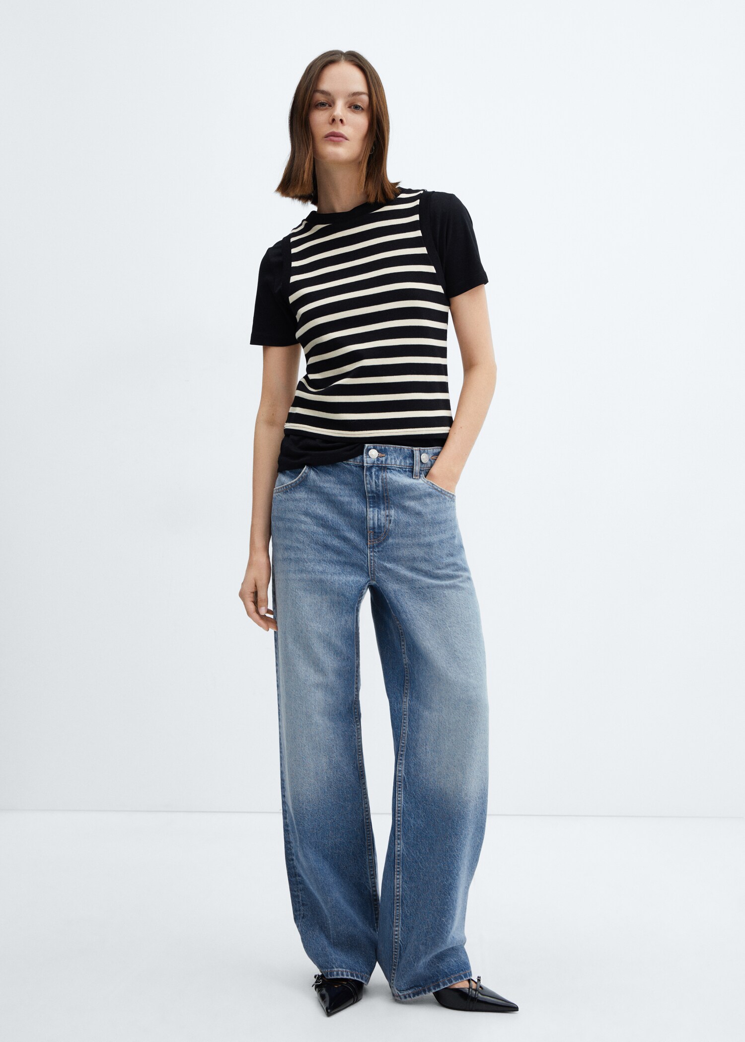 Loose mid-rise wideleg jeans - General plane