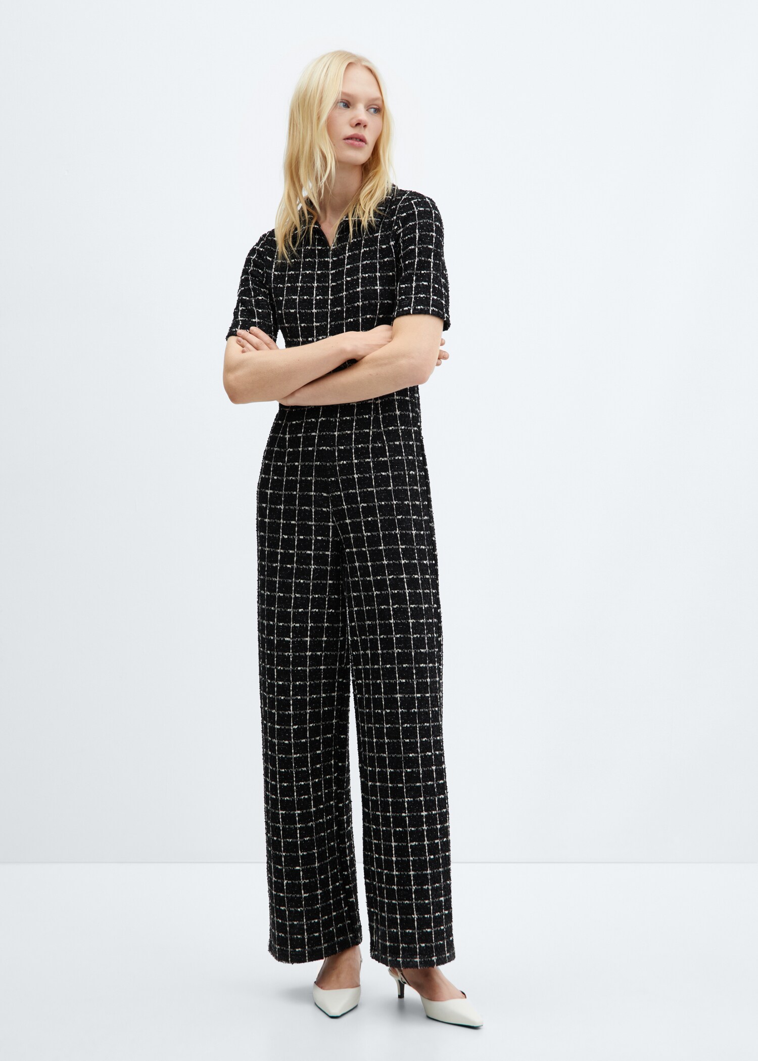 Short-sleeved tweed jumpsuit - General plane