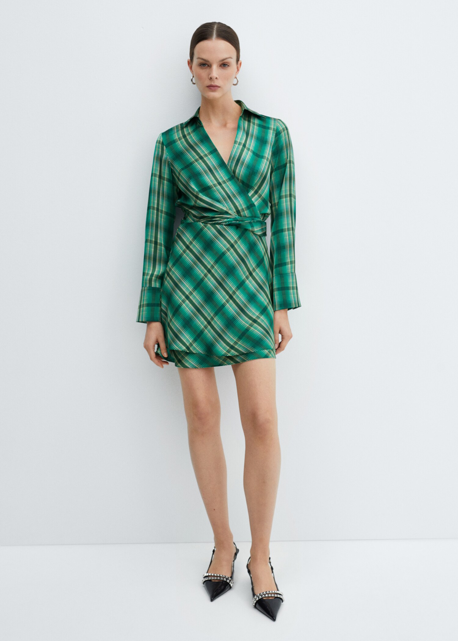 Vestido lazo cuadros - Plano general