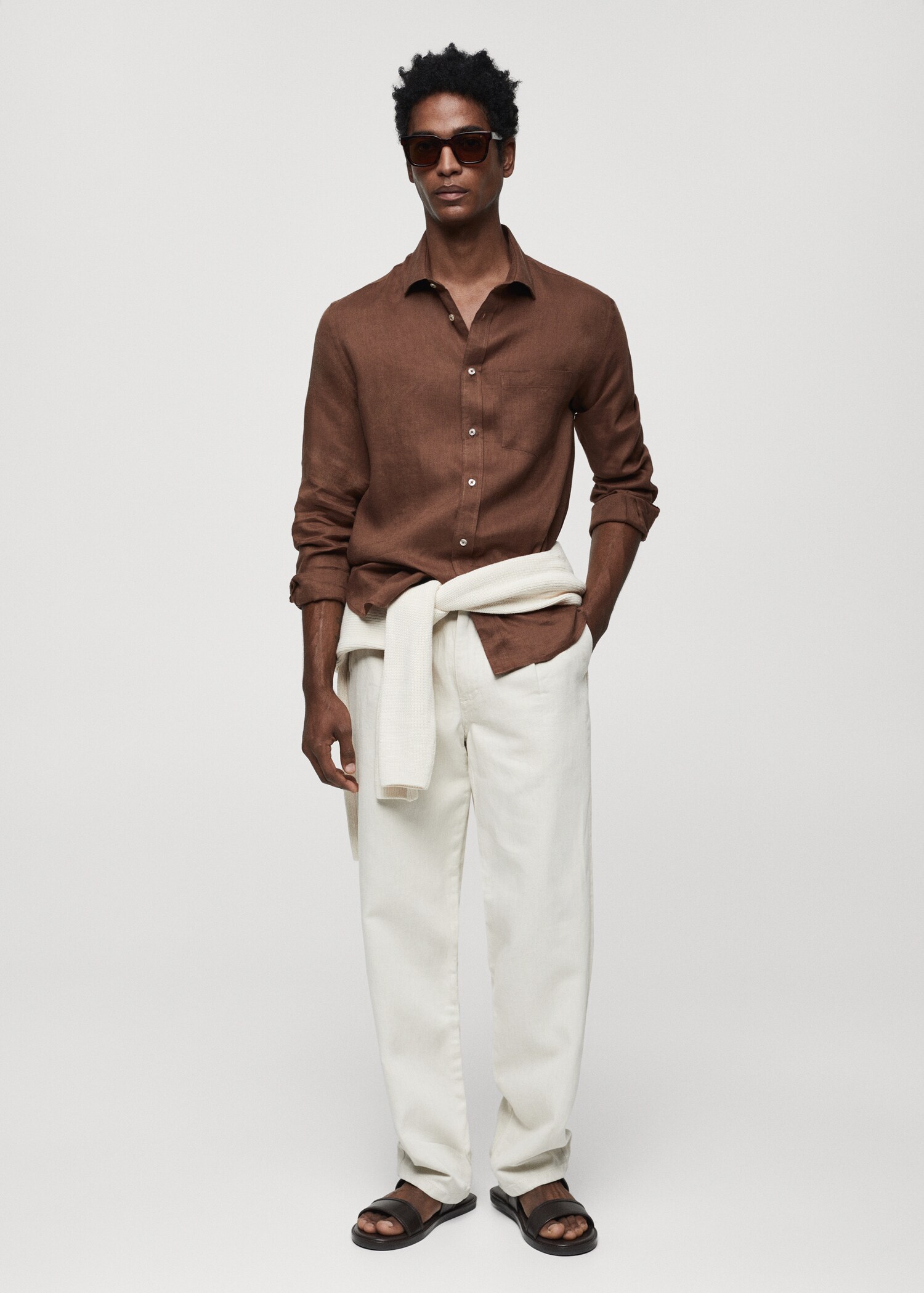 Chemise classic-fit 100 % lin - Plan général