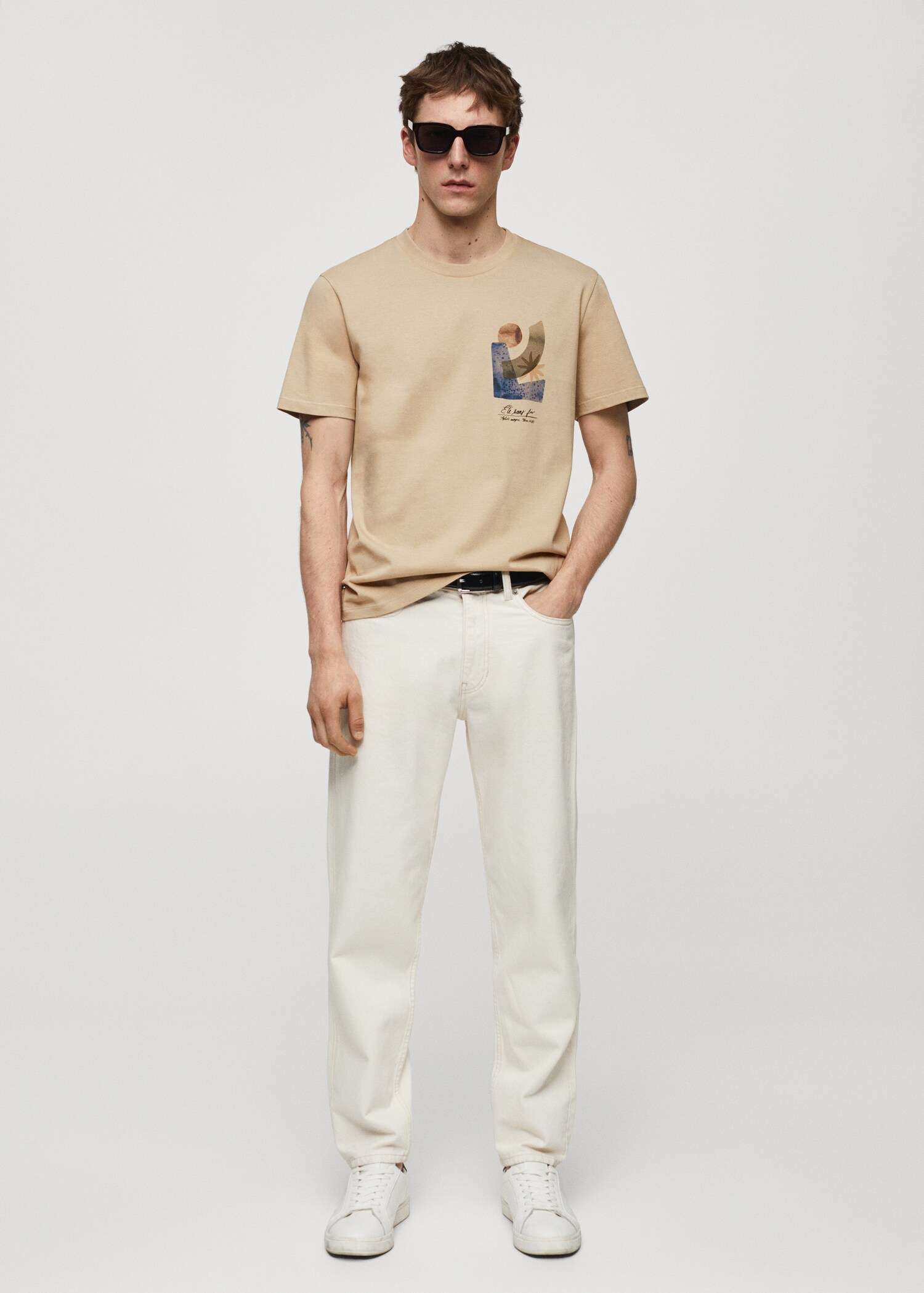T-shirt de 100% algodão estampada - Plano geral