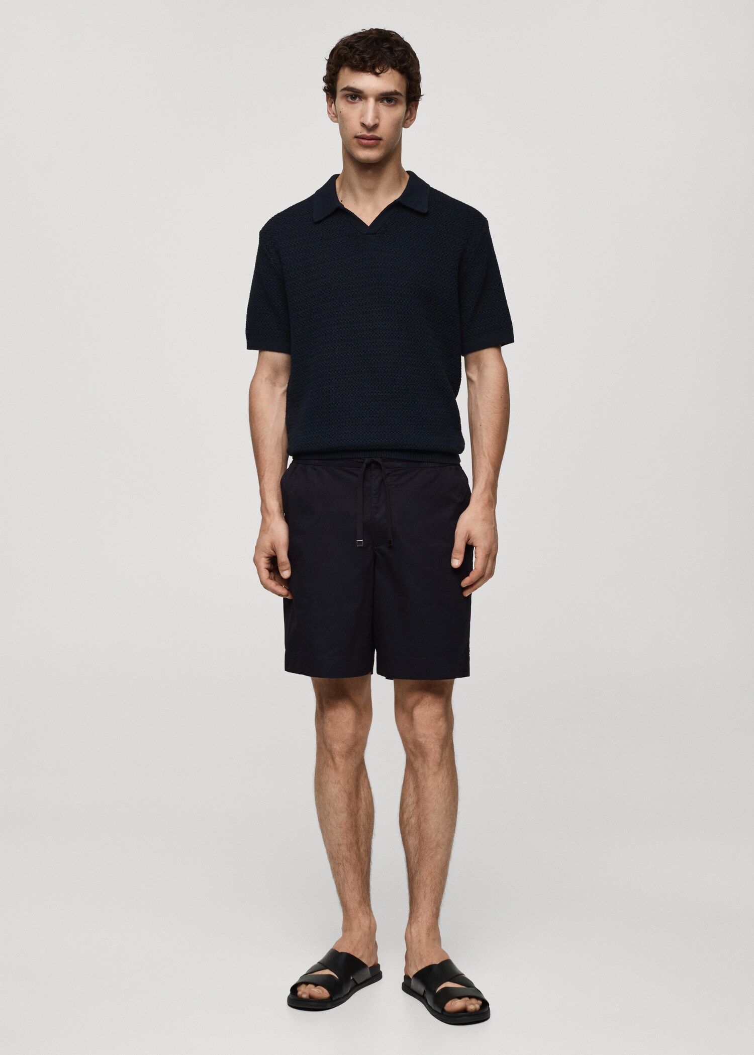 Slim fit cotton Bermuda shorts - General plane