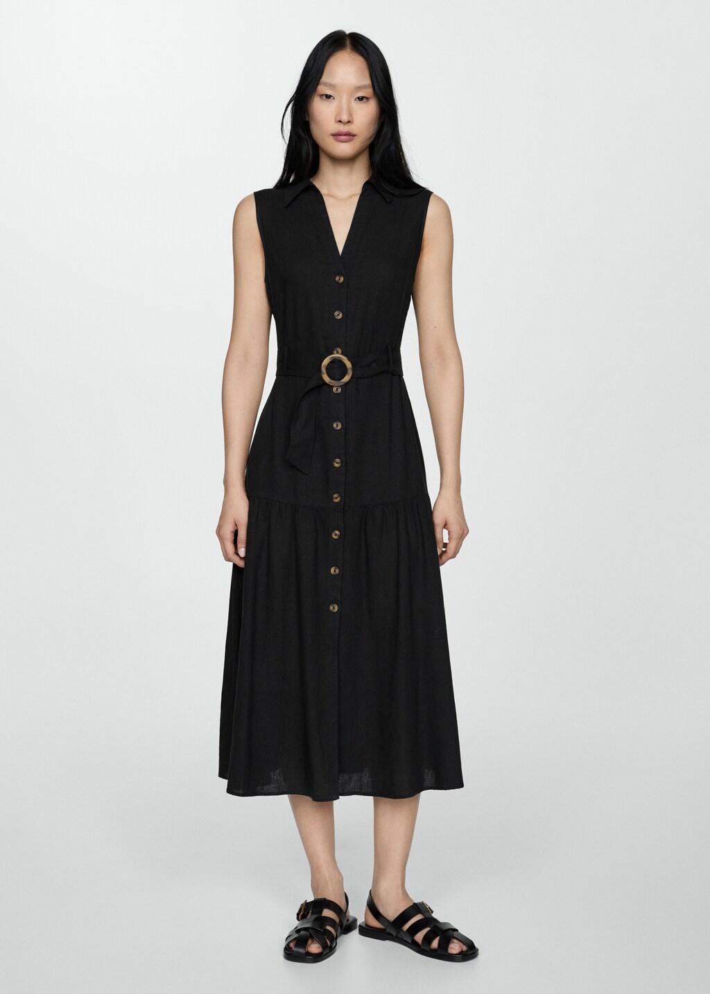 Belt shirt dress - Women | MANGO Japan