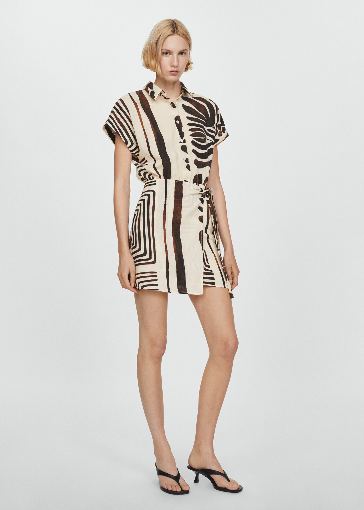Printed cross shirt dress - General plane