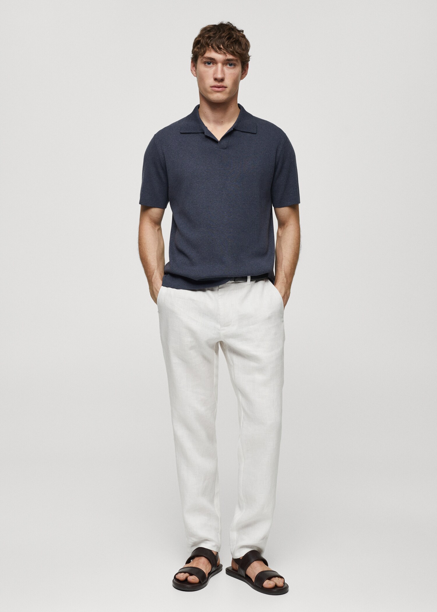 Fine knit cotton polo shirt - General plane