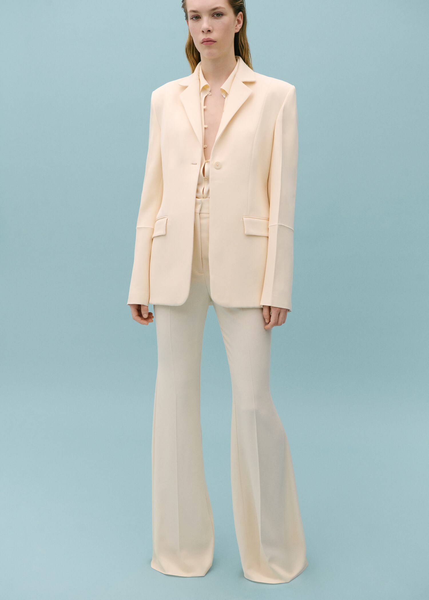 Suit pants with decorative stitching - General plane