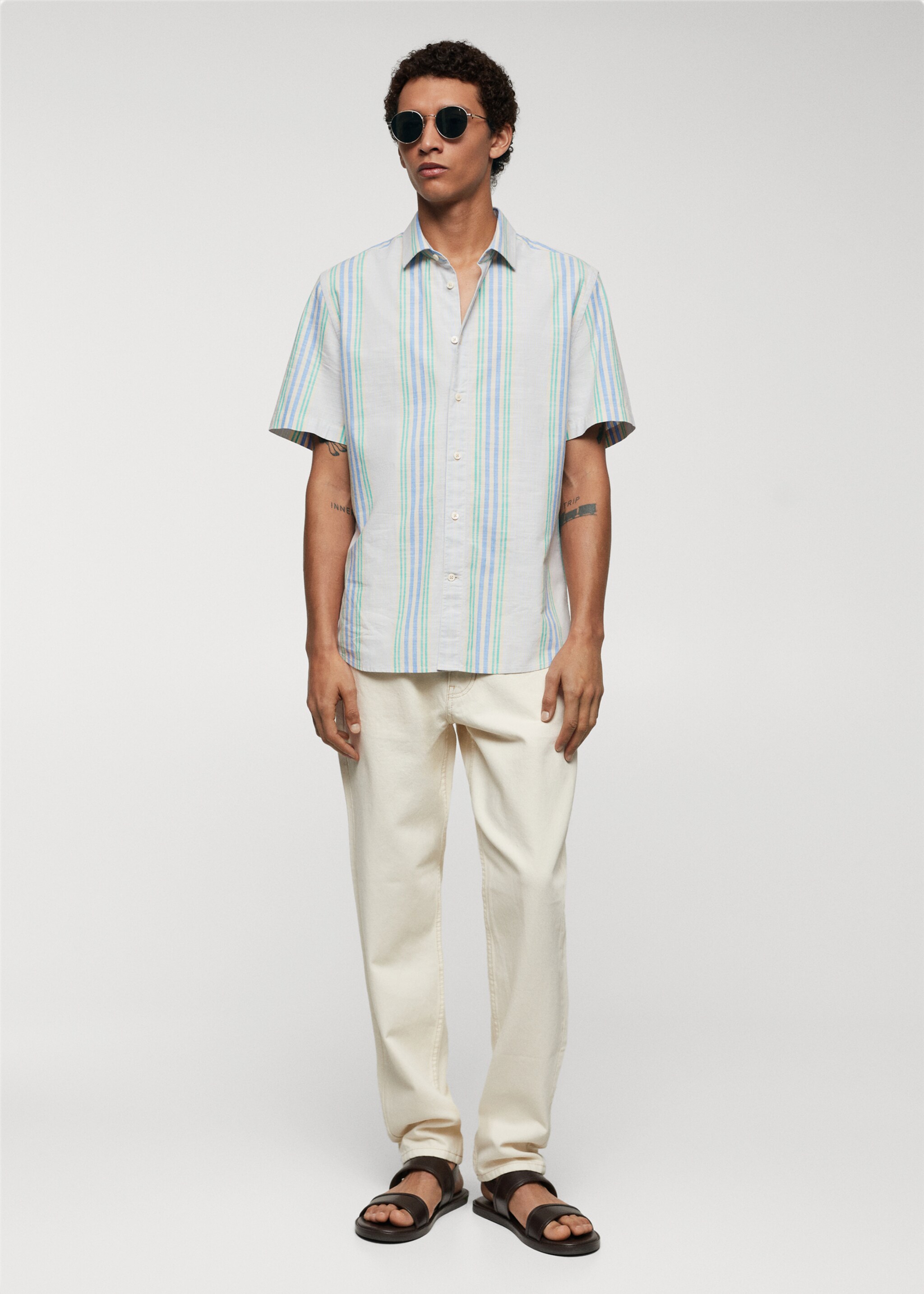 Camisa regular fit algodón estampada - Plano general