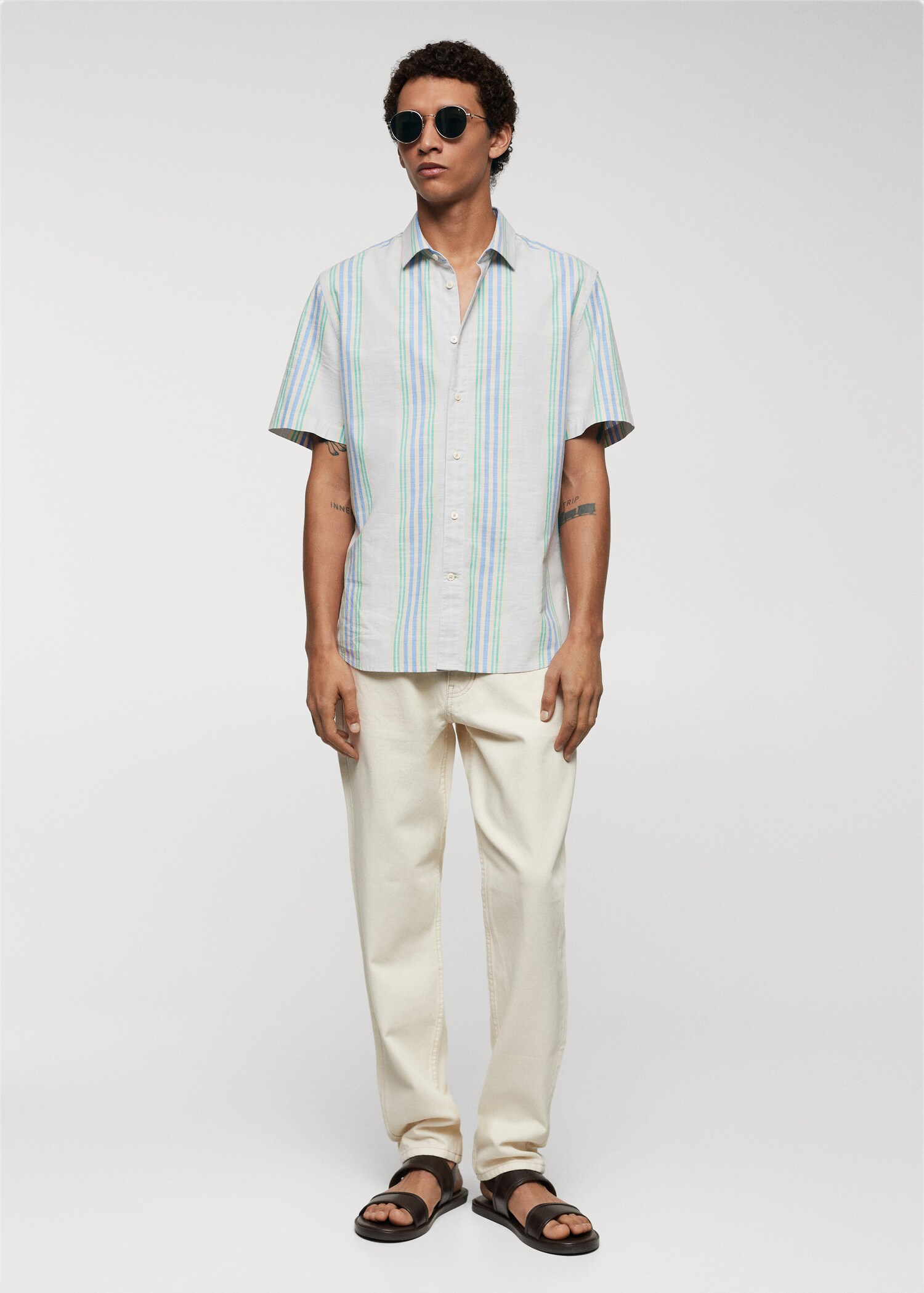 Regular-fit printed cotton shirt - General plane