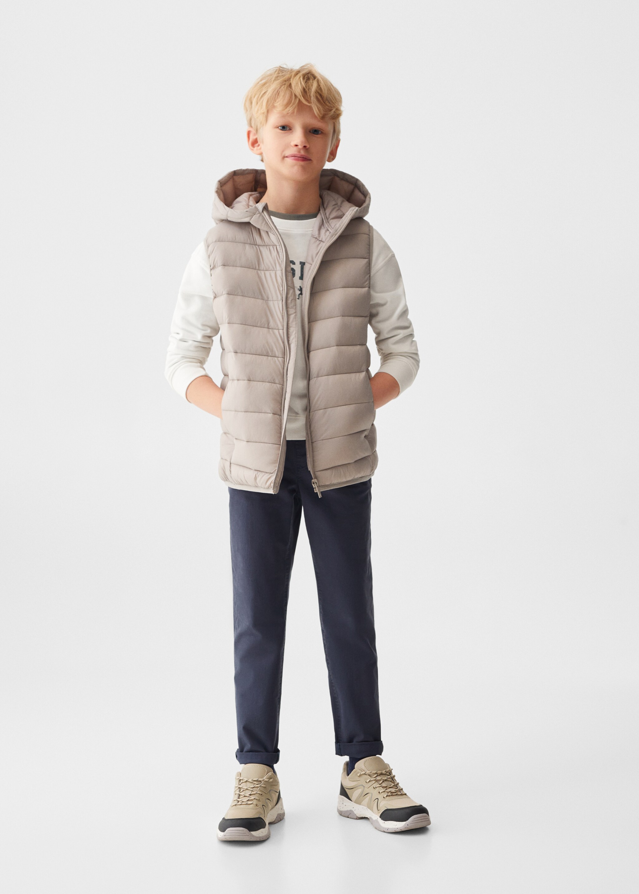 Quilted gilet with hood - General plane