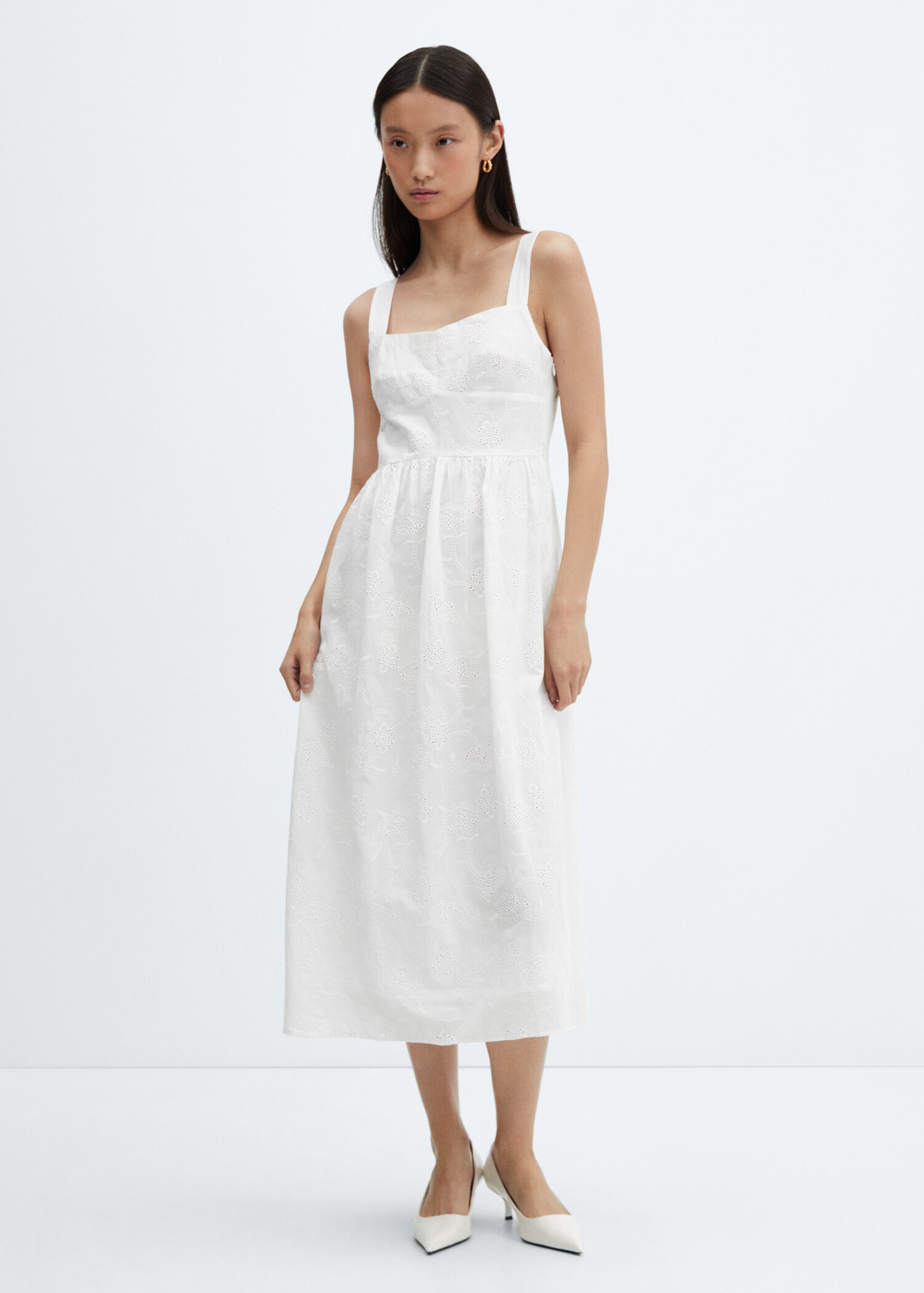 Vestido bordado algodón - Plano general