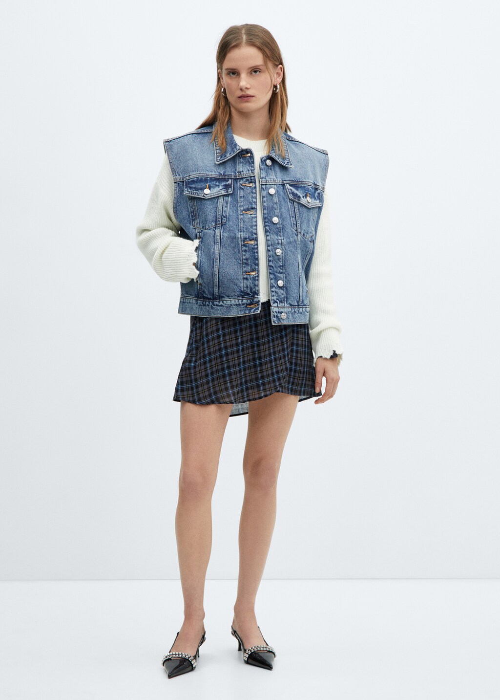 Oversized denim gilet - Women | MANGO Kosovo Oversized denim gilet - Women | MANGO Kosovo