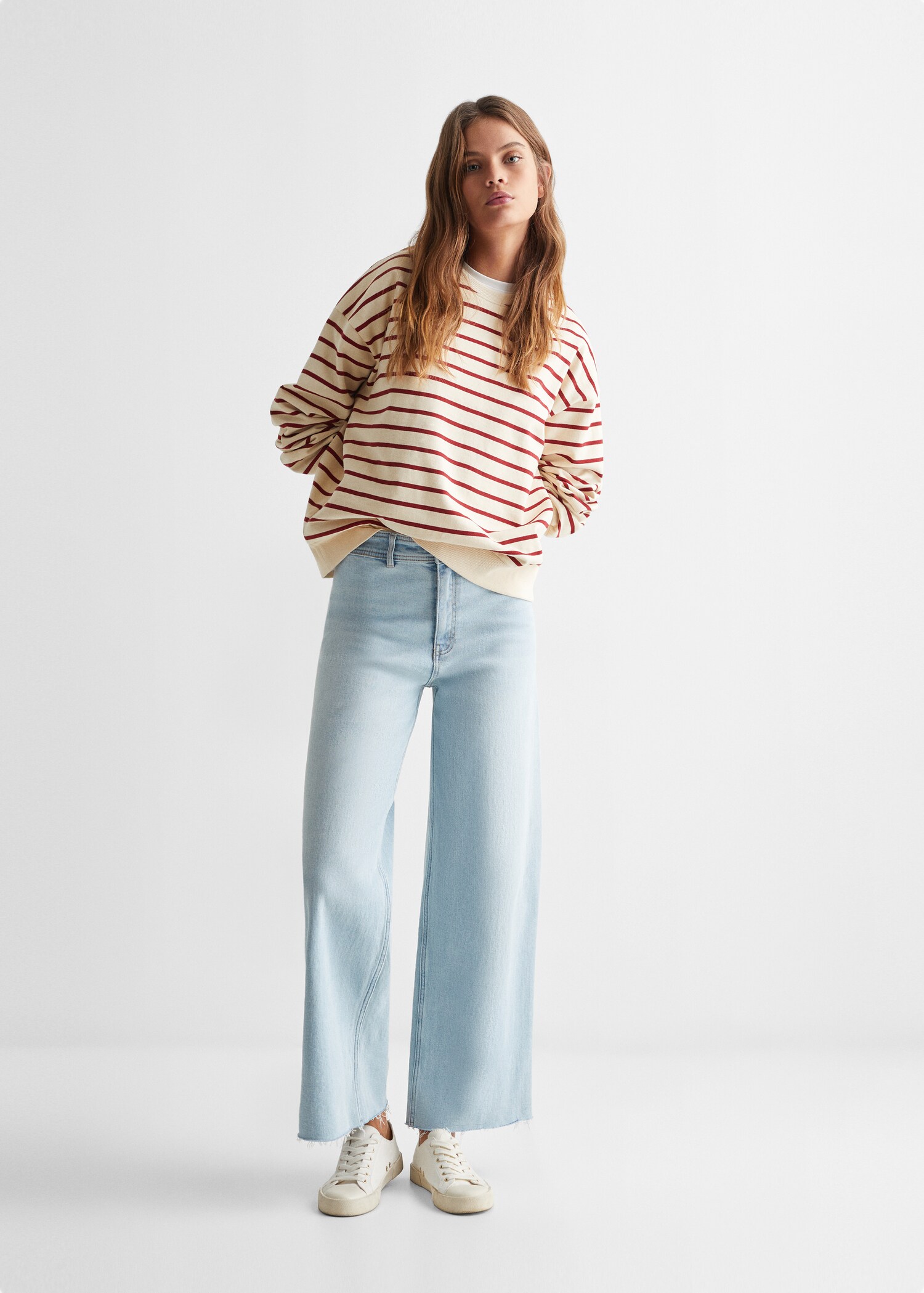 Striped cotton-blend sweatshirt - General plane