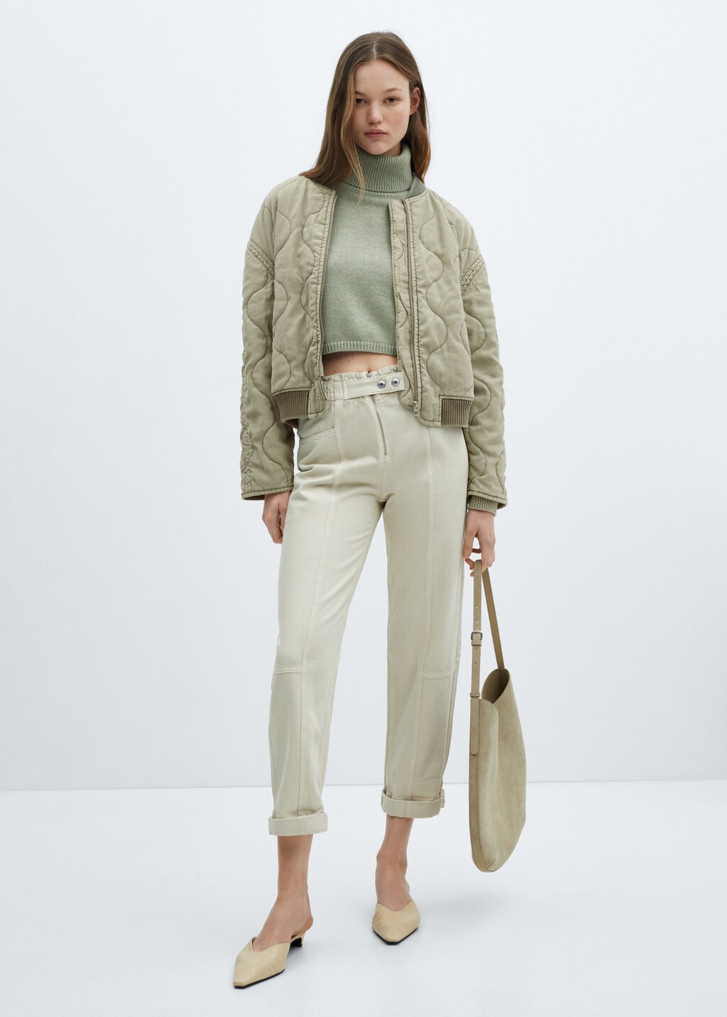 Quilted bomber jacket