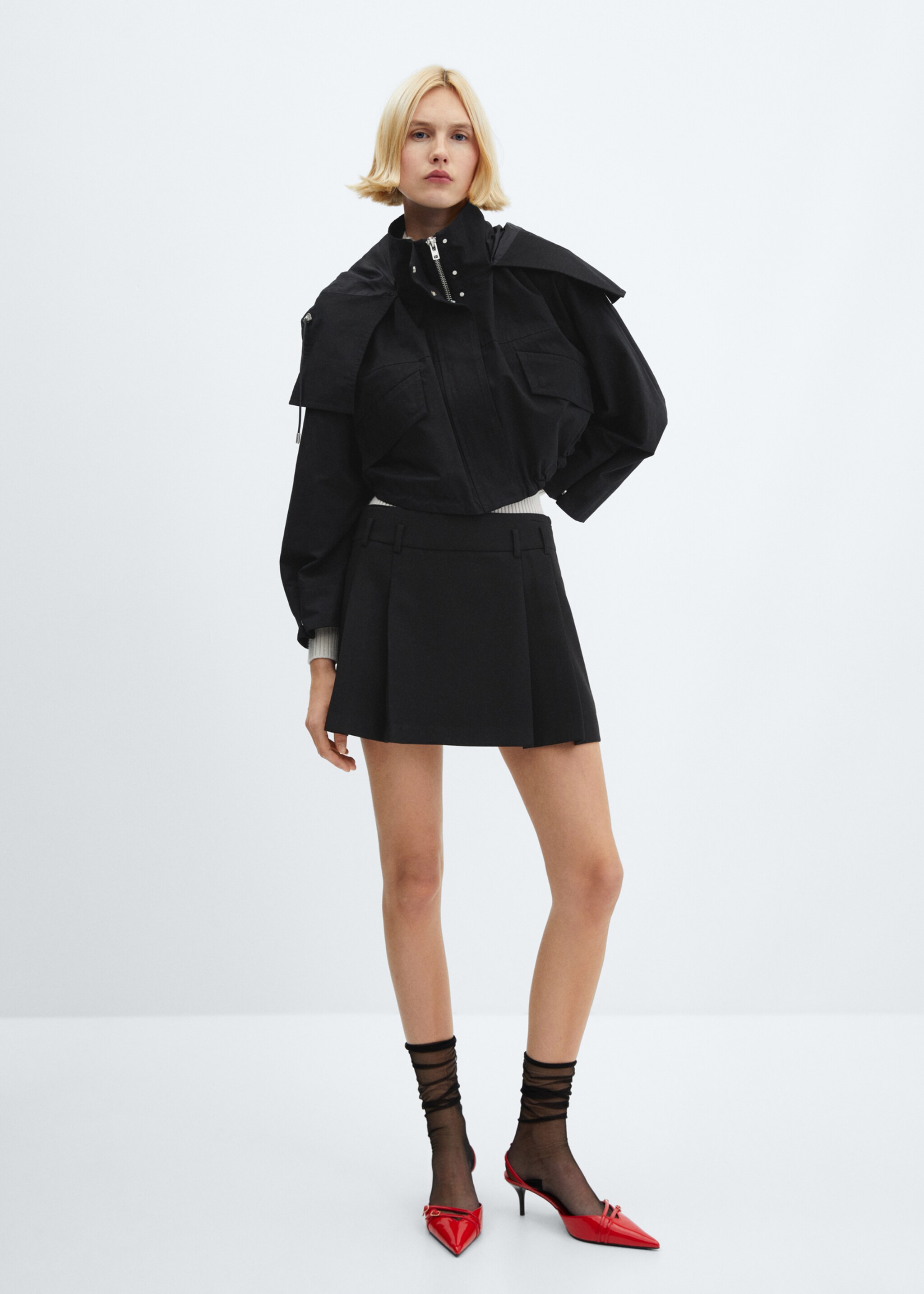 Cropped hooded parka - General plane