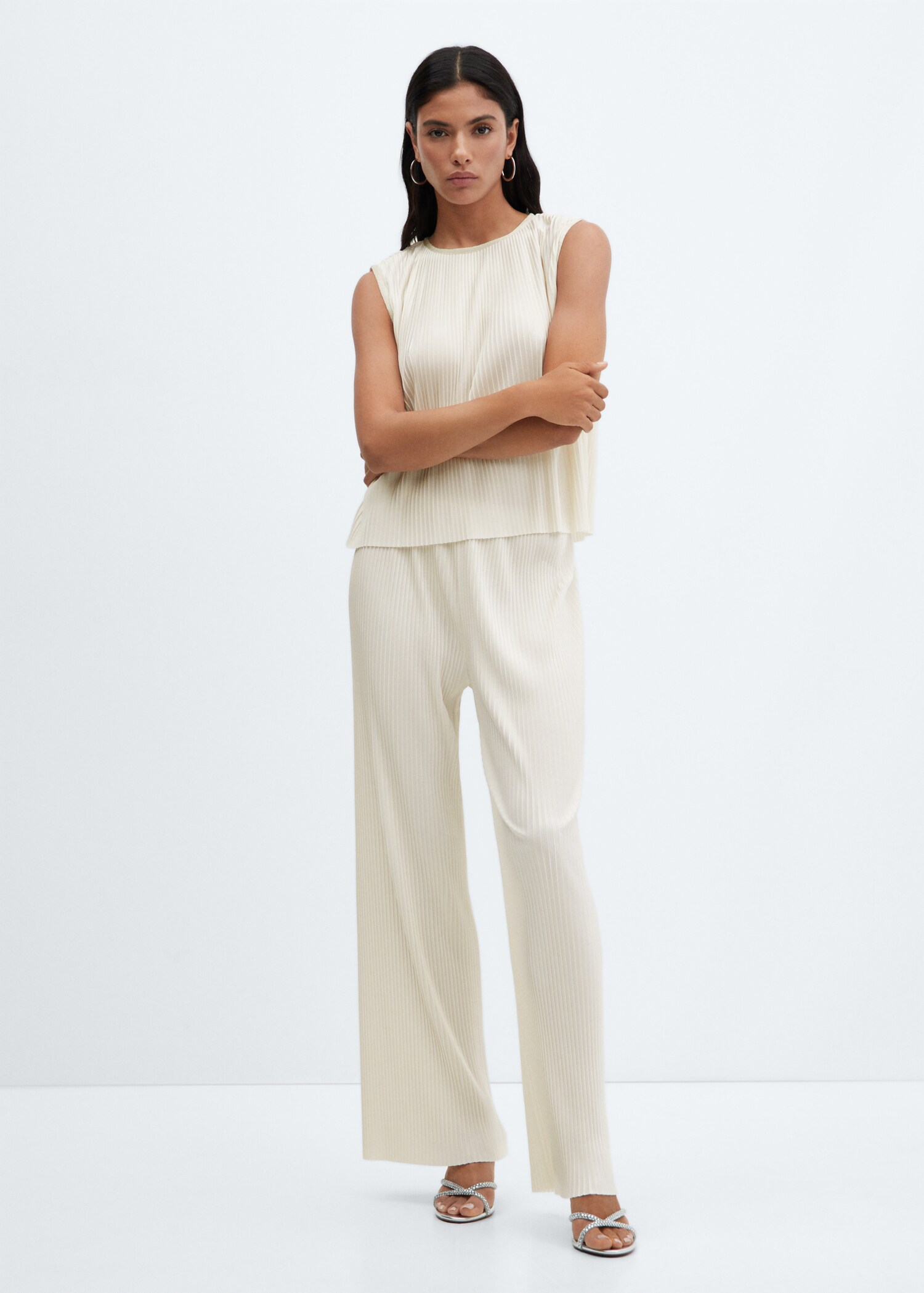 Pleated wideleg trousers - General plane