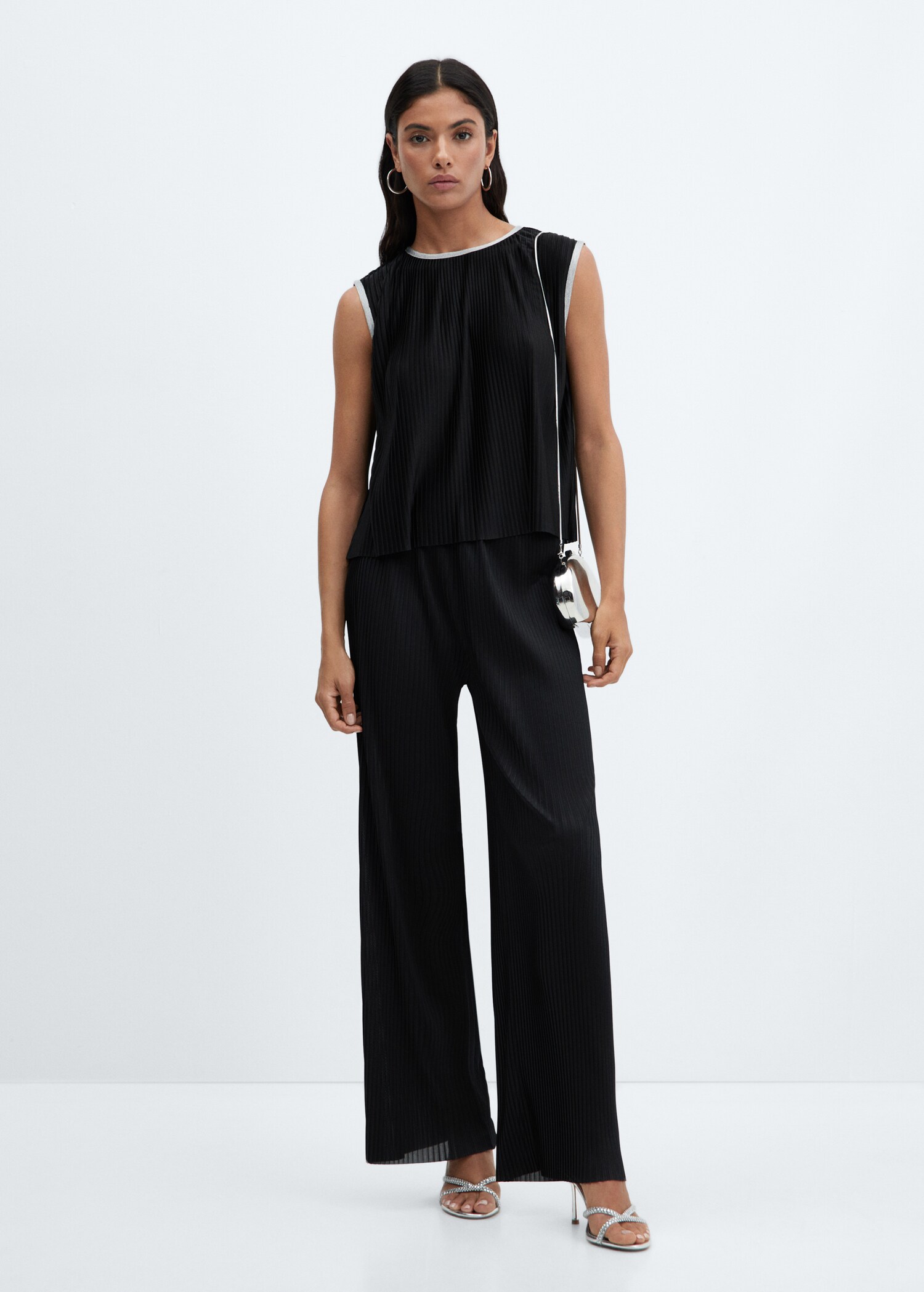 Pleated wideleg trousers - General plane