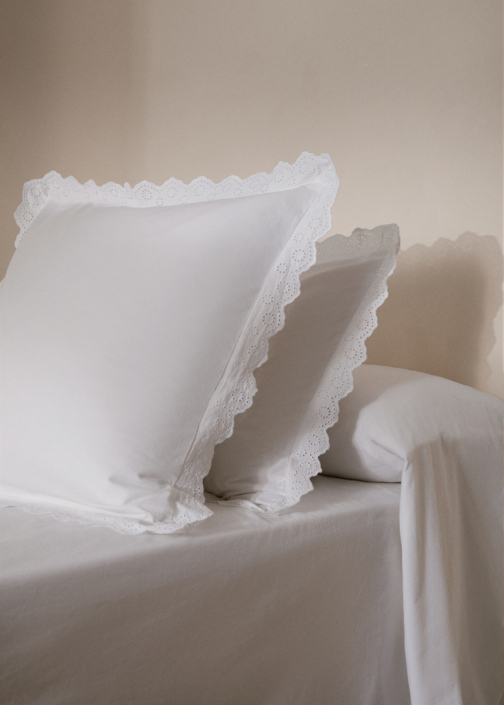 Embroidered ruffled pillowcase 45x110cm - General plane