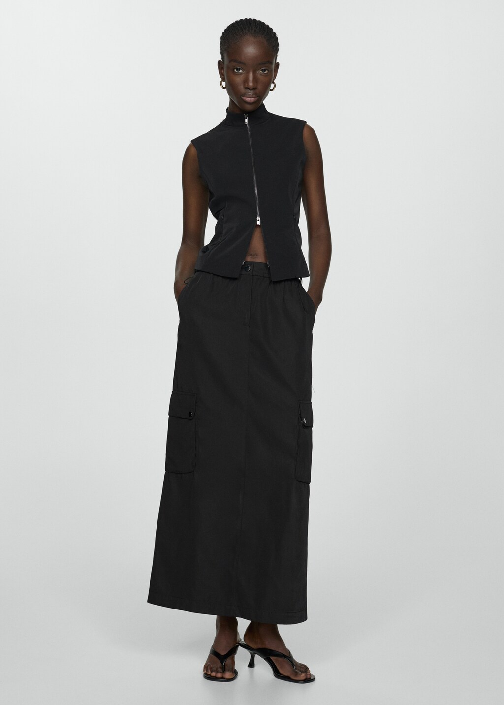 Long cargo skirt | MANGO Japan