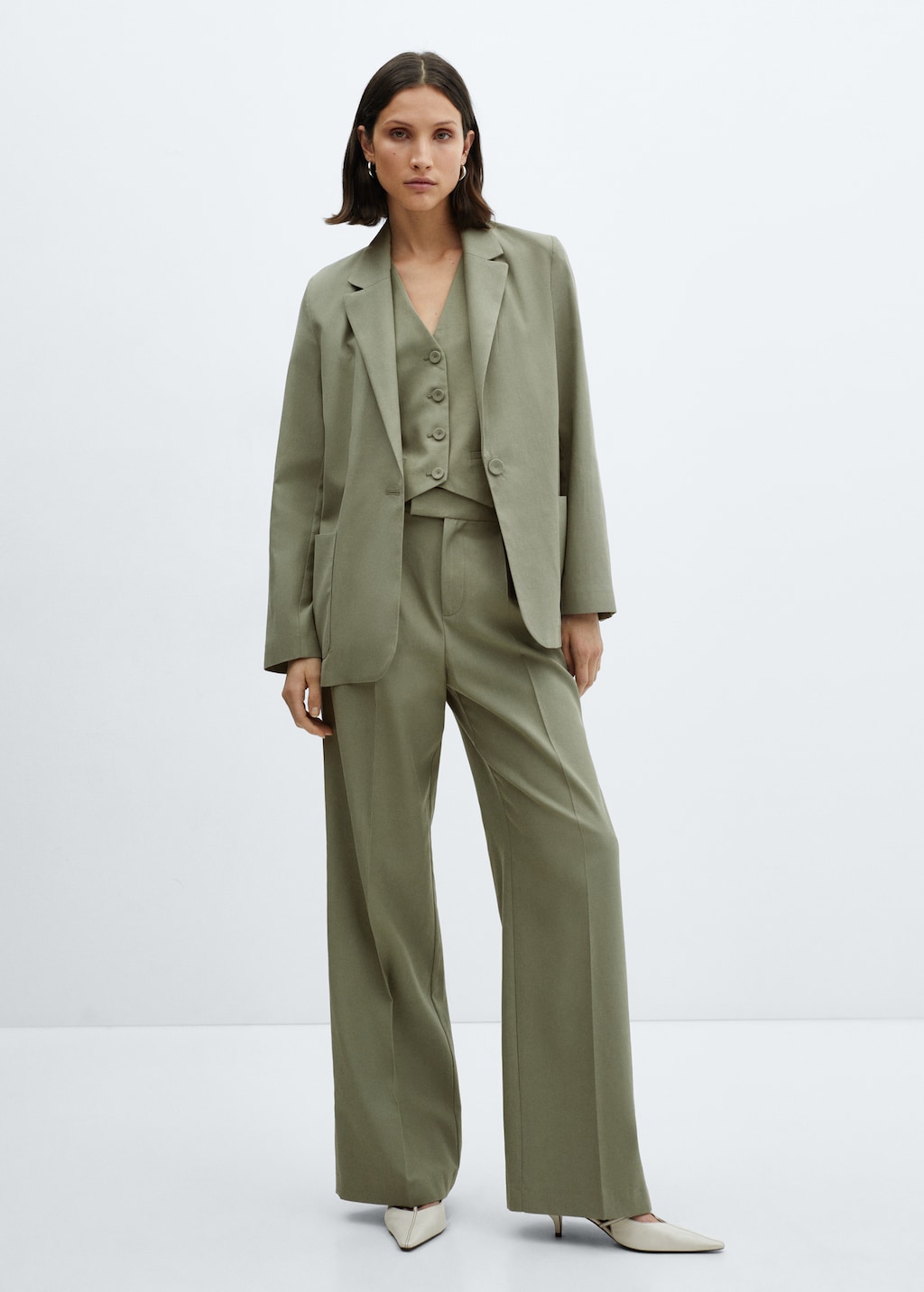Mango green blazer sale