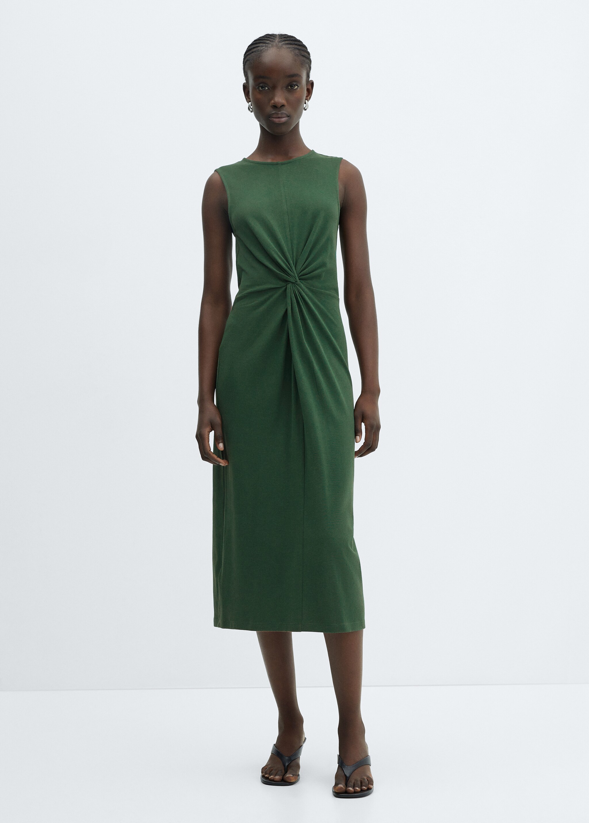 Knotted cotton dress - General plane