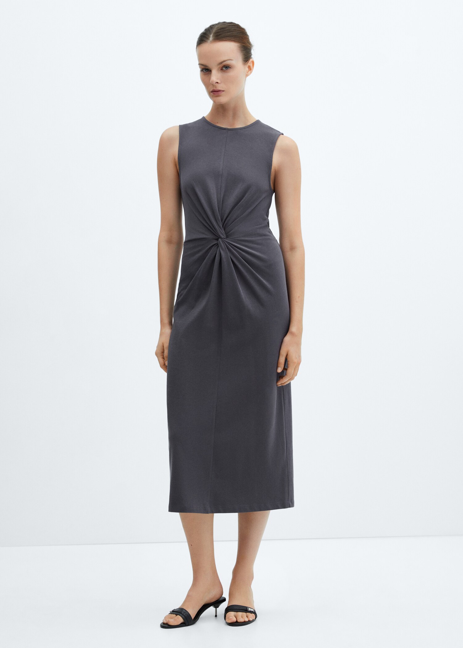 Knotted cotton dress - General plane