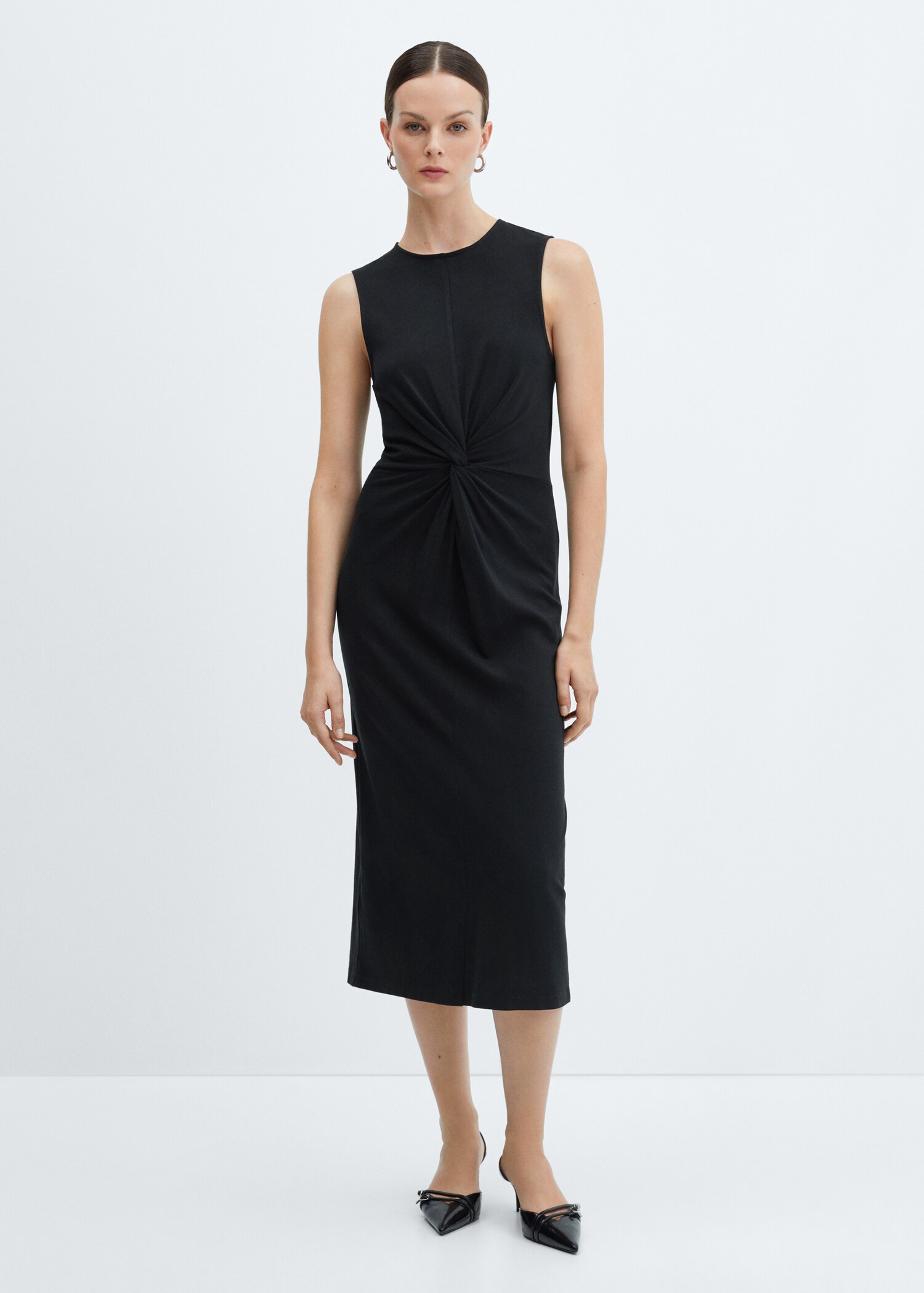 Knotted cotton dress - General plane