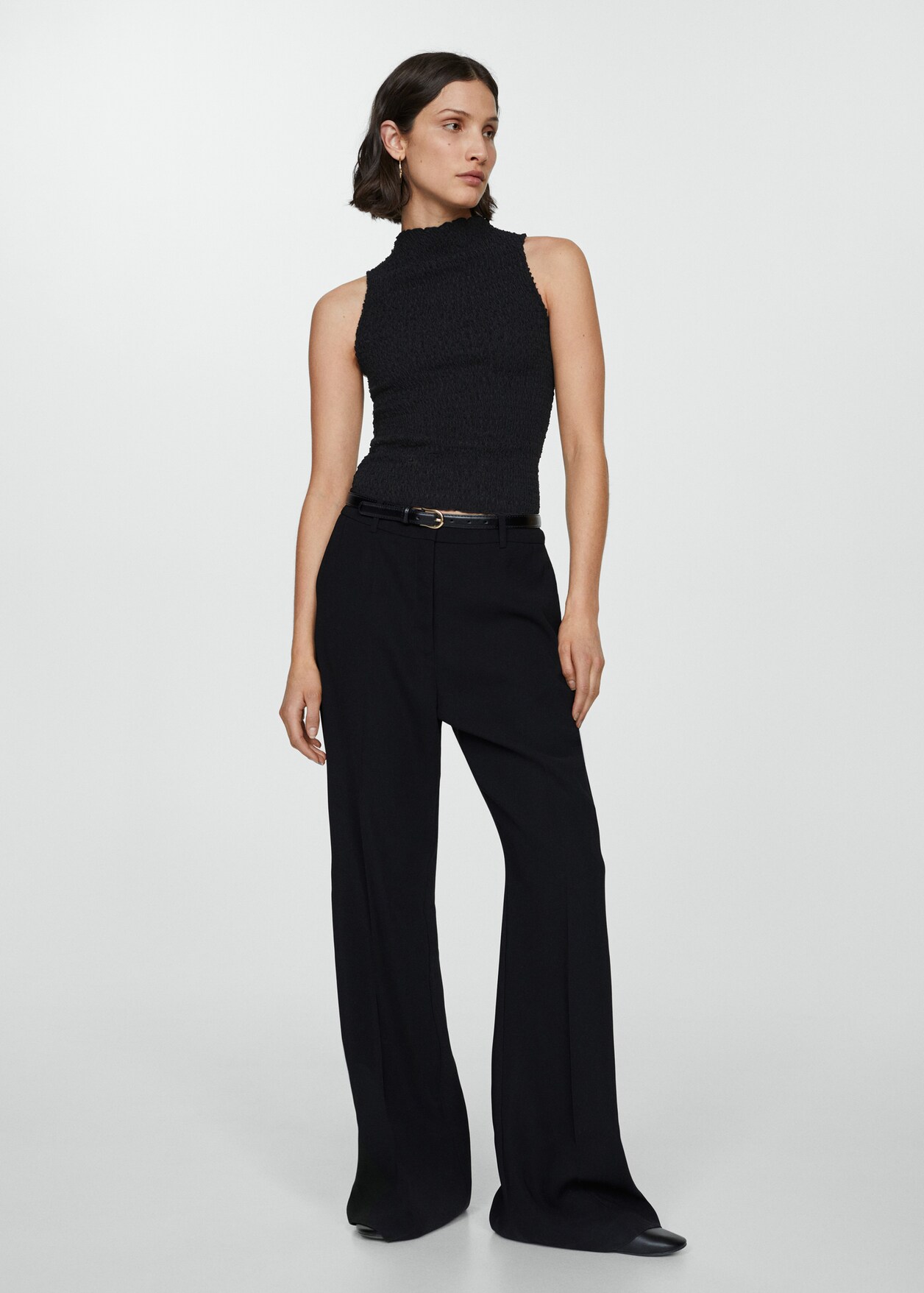 Ruched-texture top - Woman | MANGO USA