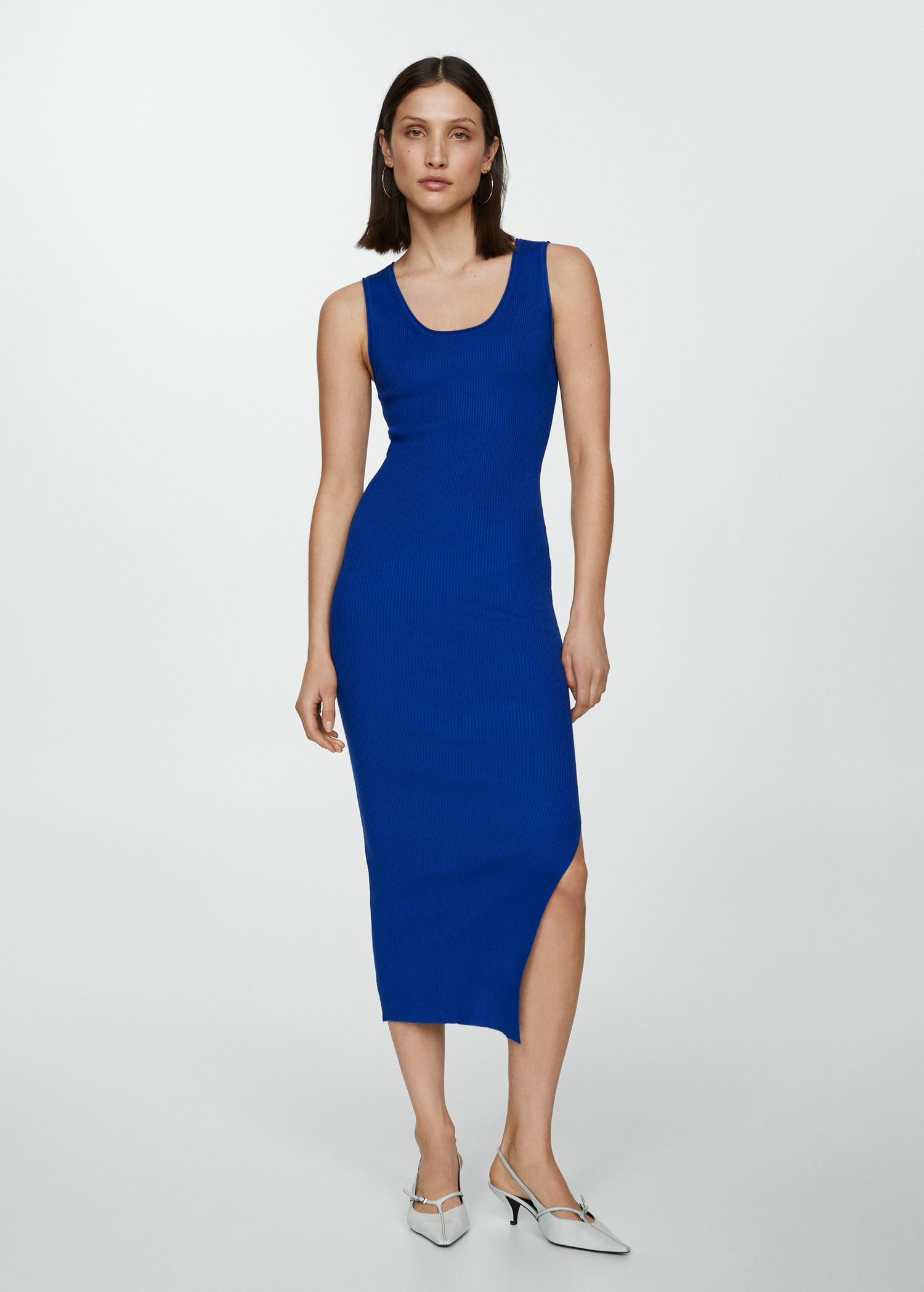 Ribbed long dress - General plane