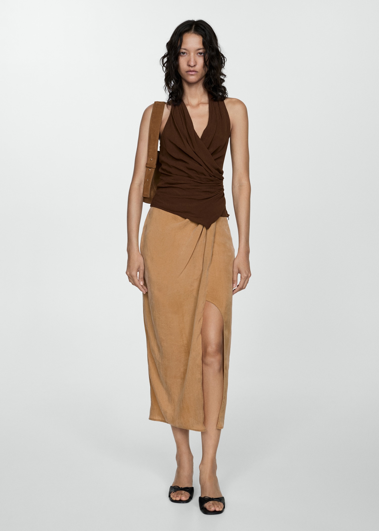 Lyocell skirt with slit - General plane