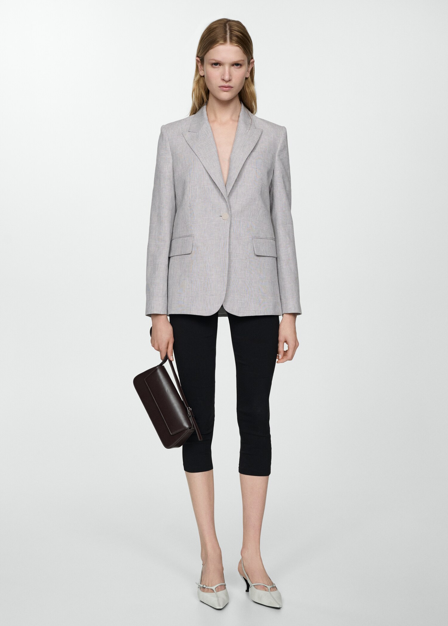 Houndstooth linen jacket - General plane