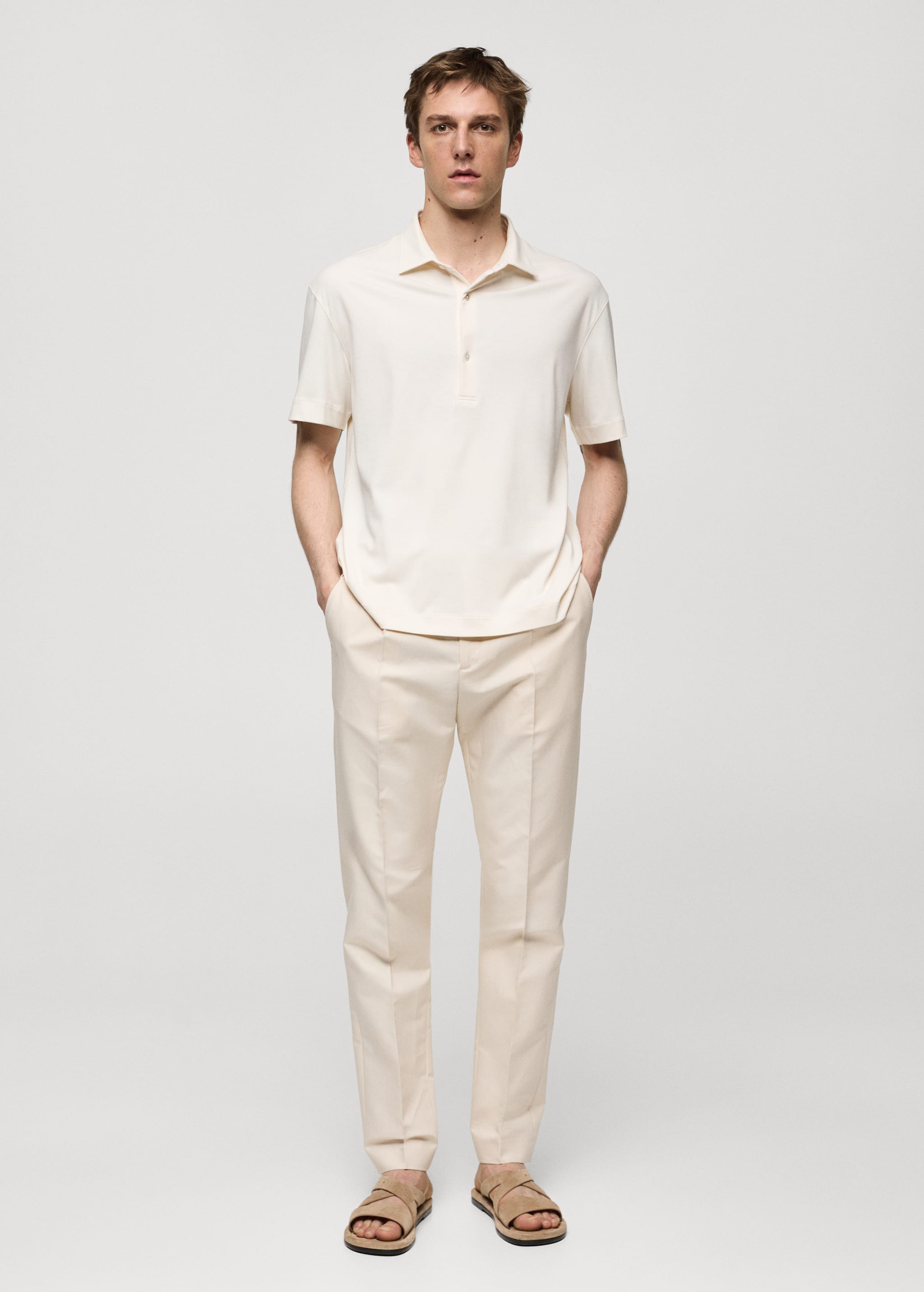 100% cotton slim-fit polo shirt - General plane