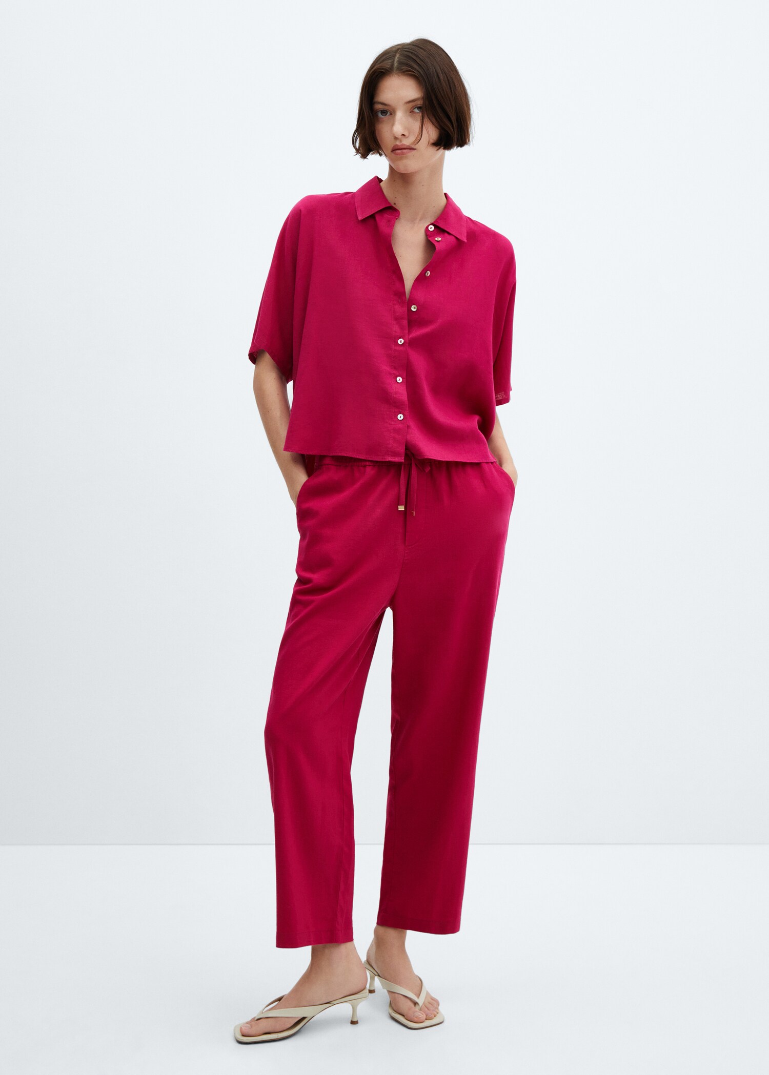 Pantalón recto lino - Plano general