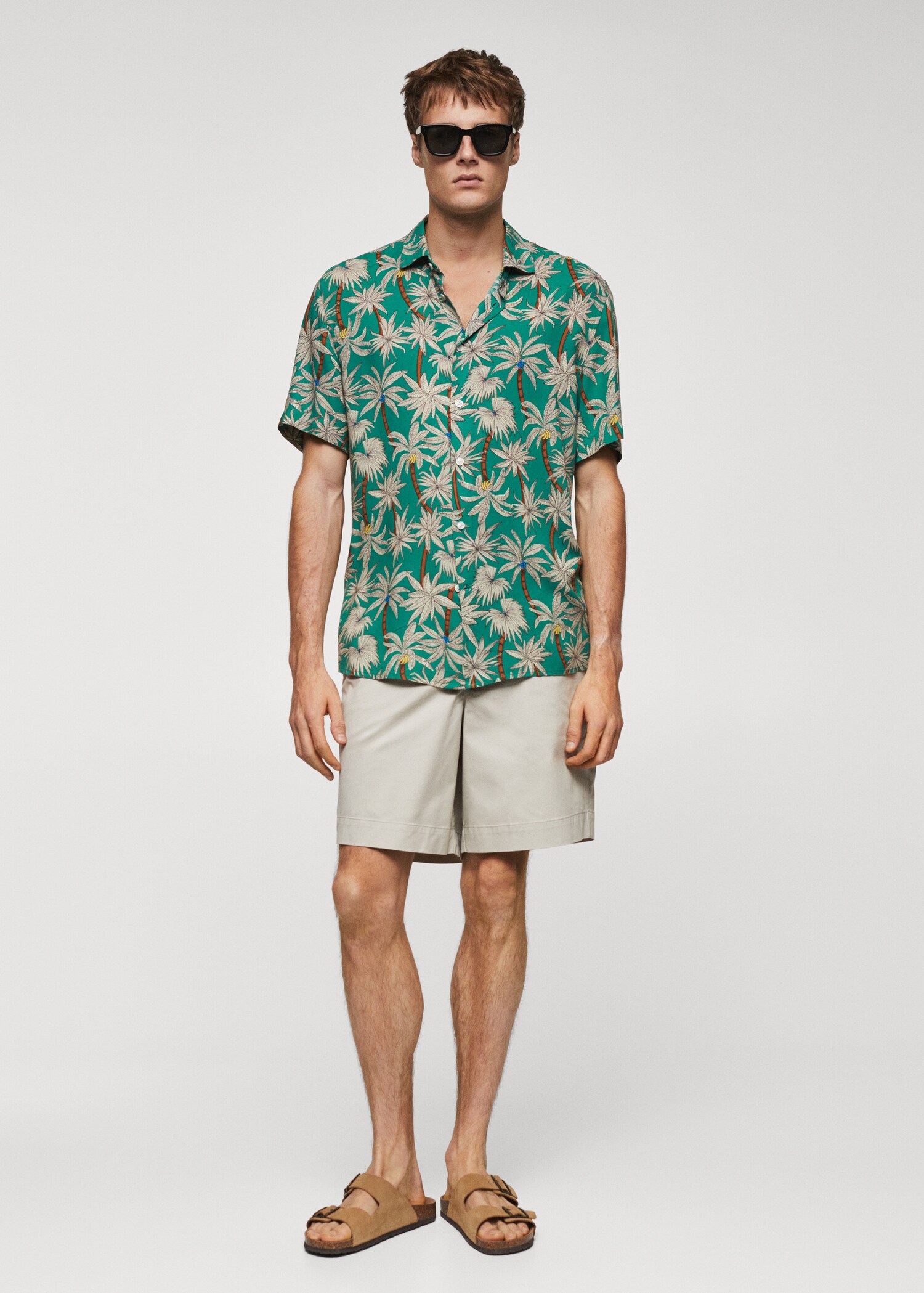 Overhemd met korte mouwen met hawaïprint - Overzichtstekening