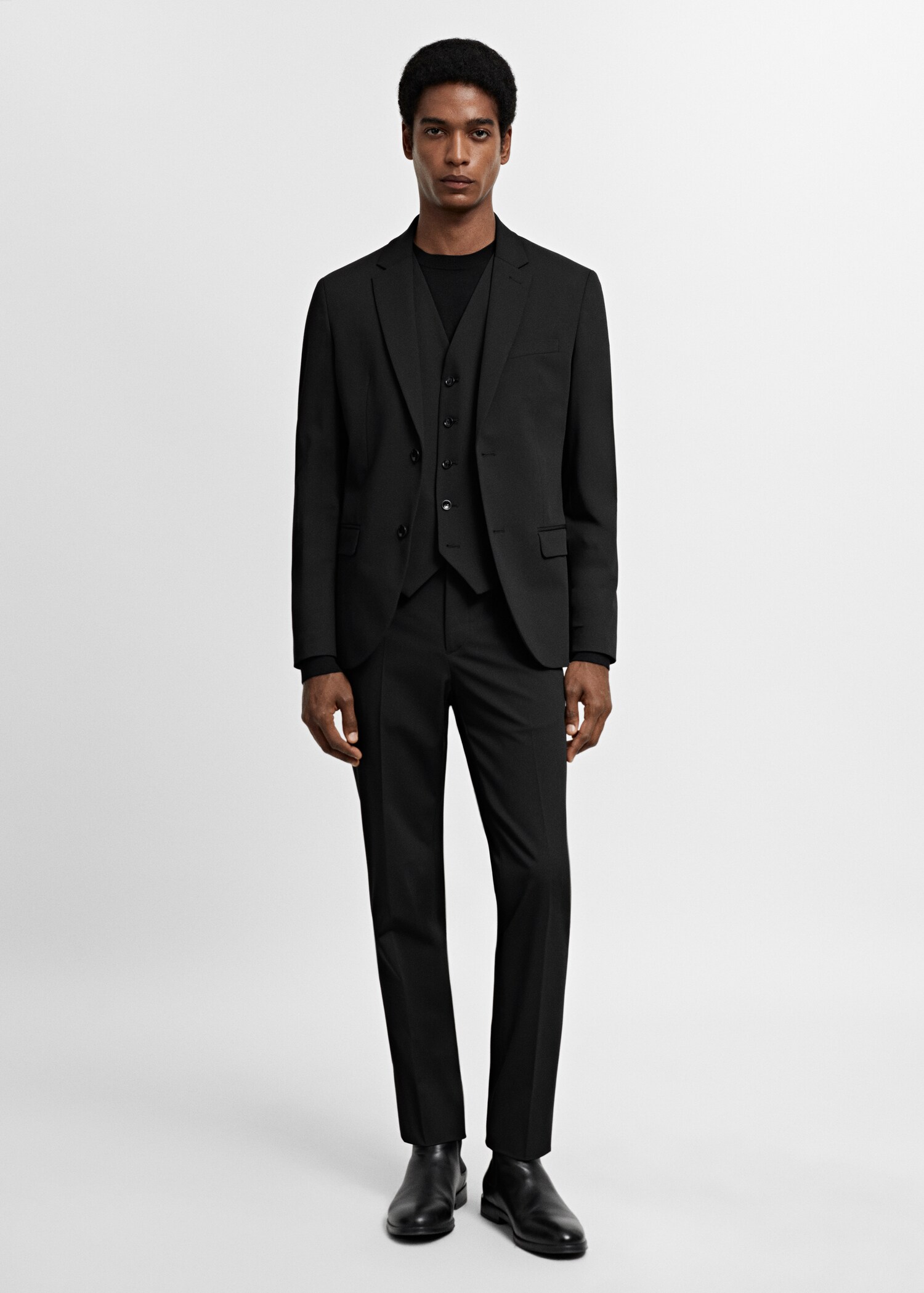 Super slim-fit stretch-fabric suit vest - General plane