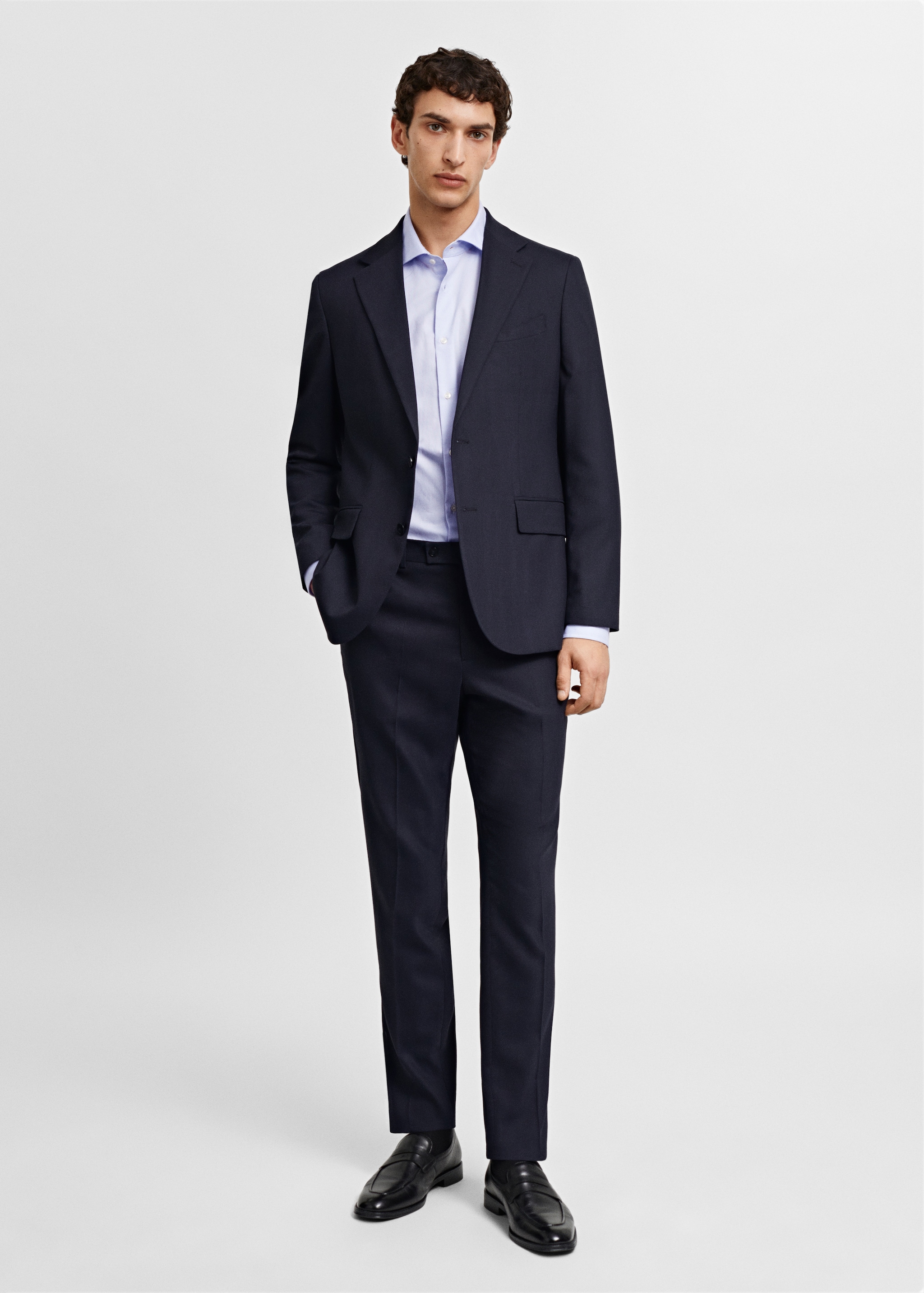 Slim fit structured suit shirt - General plane