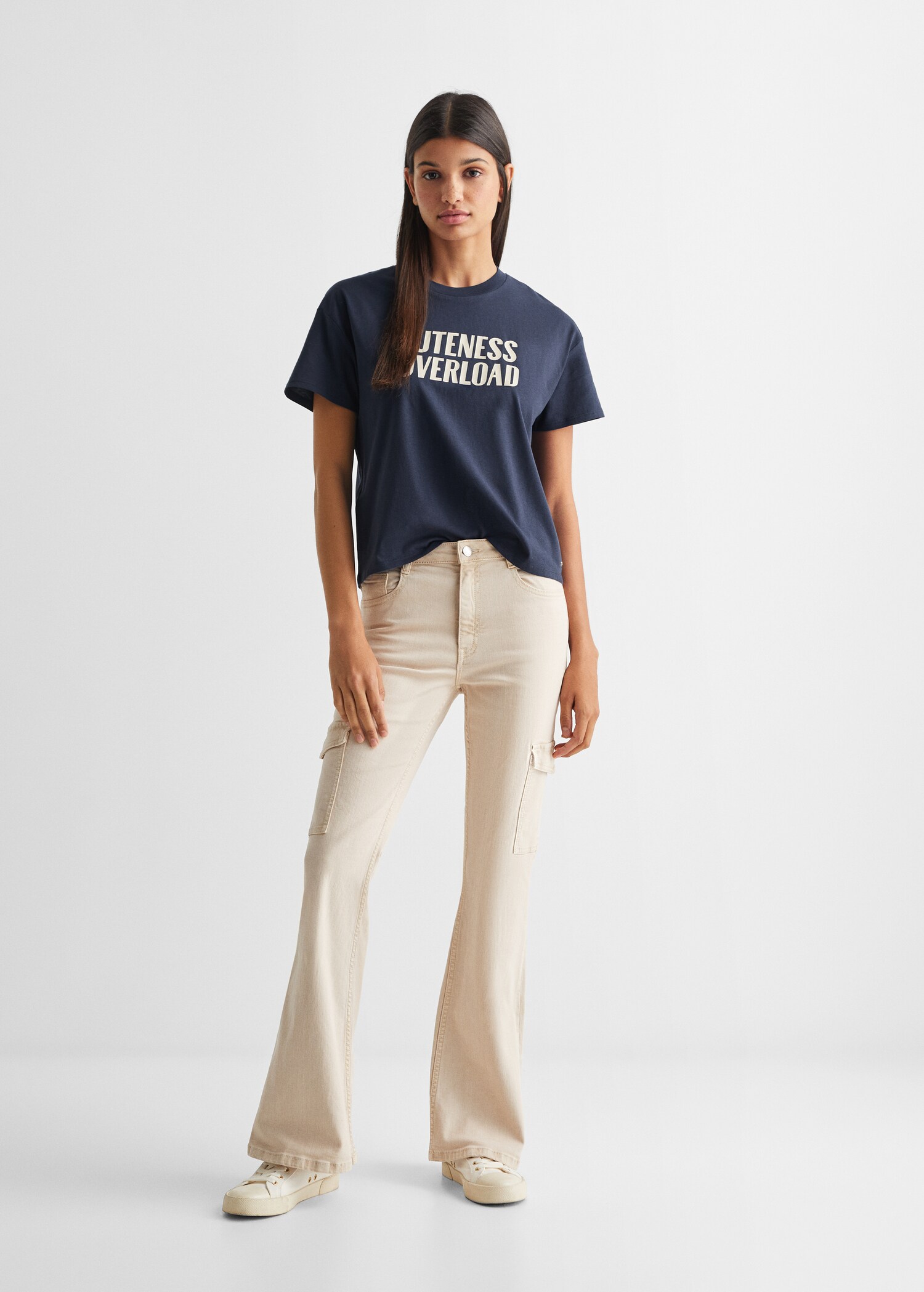 T-Shirt mit Textaufdruck - Allgemeine Ansicht