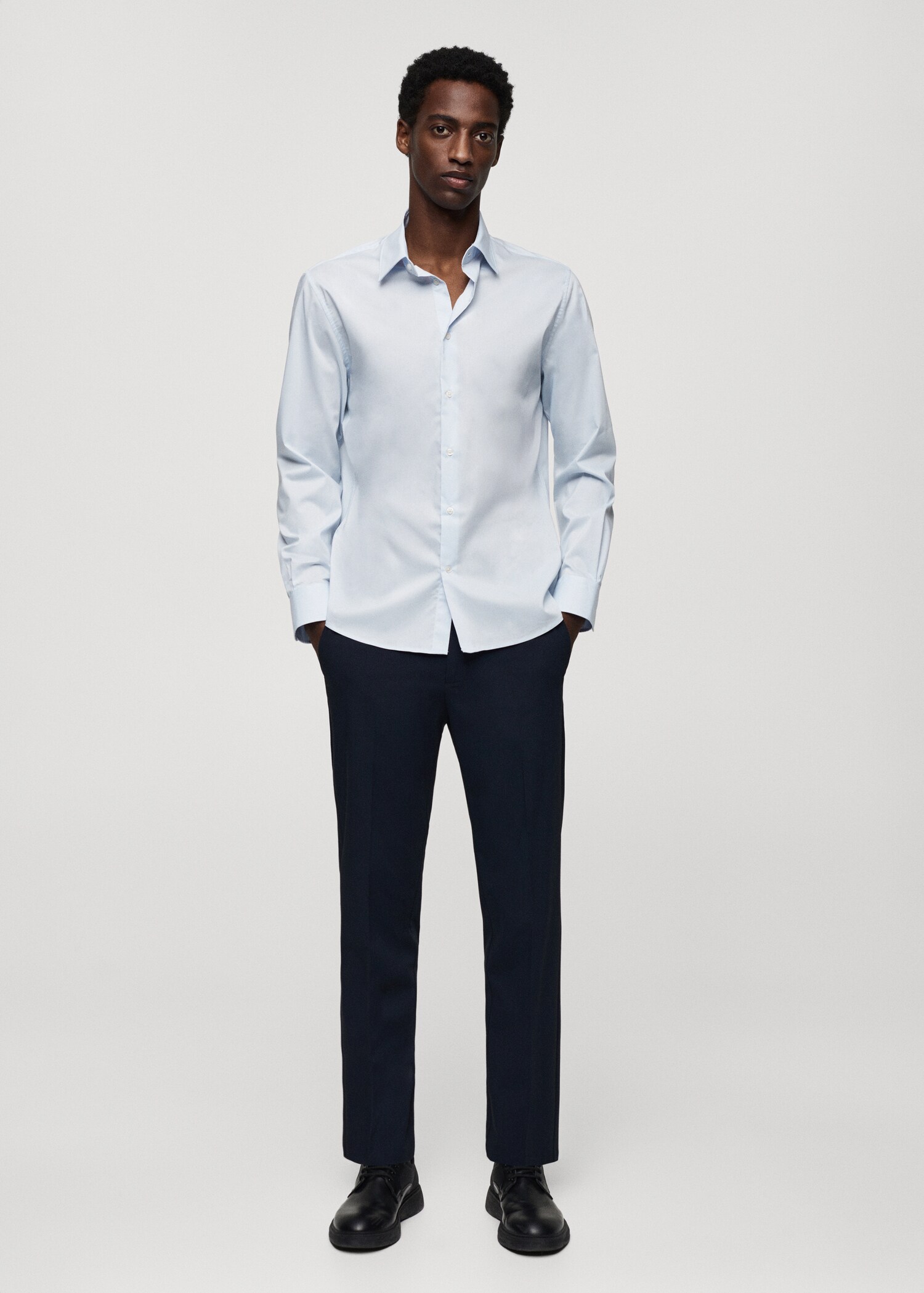 Slim fit stretch cotton shirt - General plane