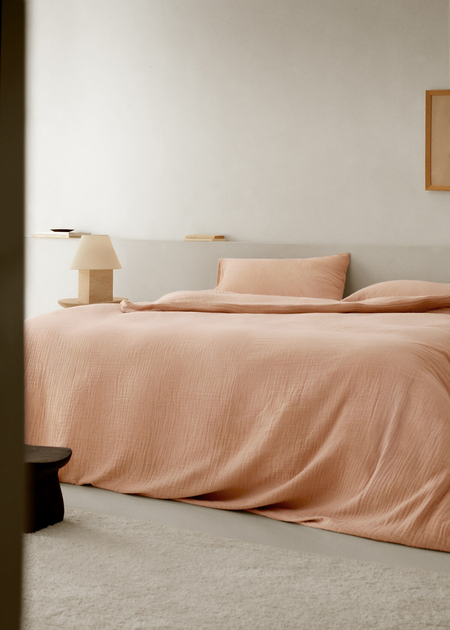 Chiffon katoenen dekbedovertrek Bed 150/160 cm - Overzichtstekening