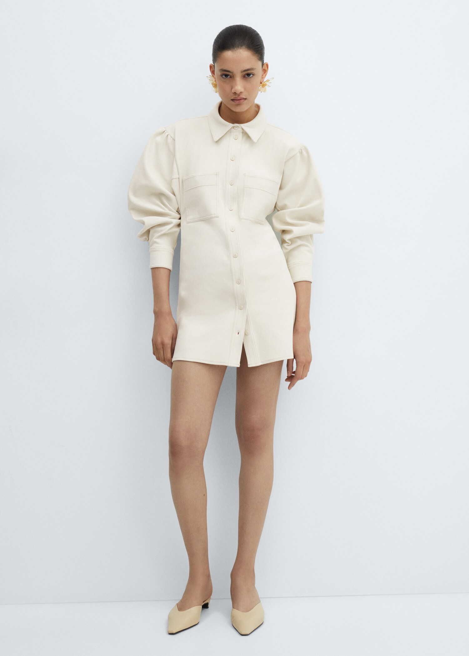 Robe courte manches bouffantes - Plan général