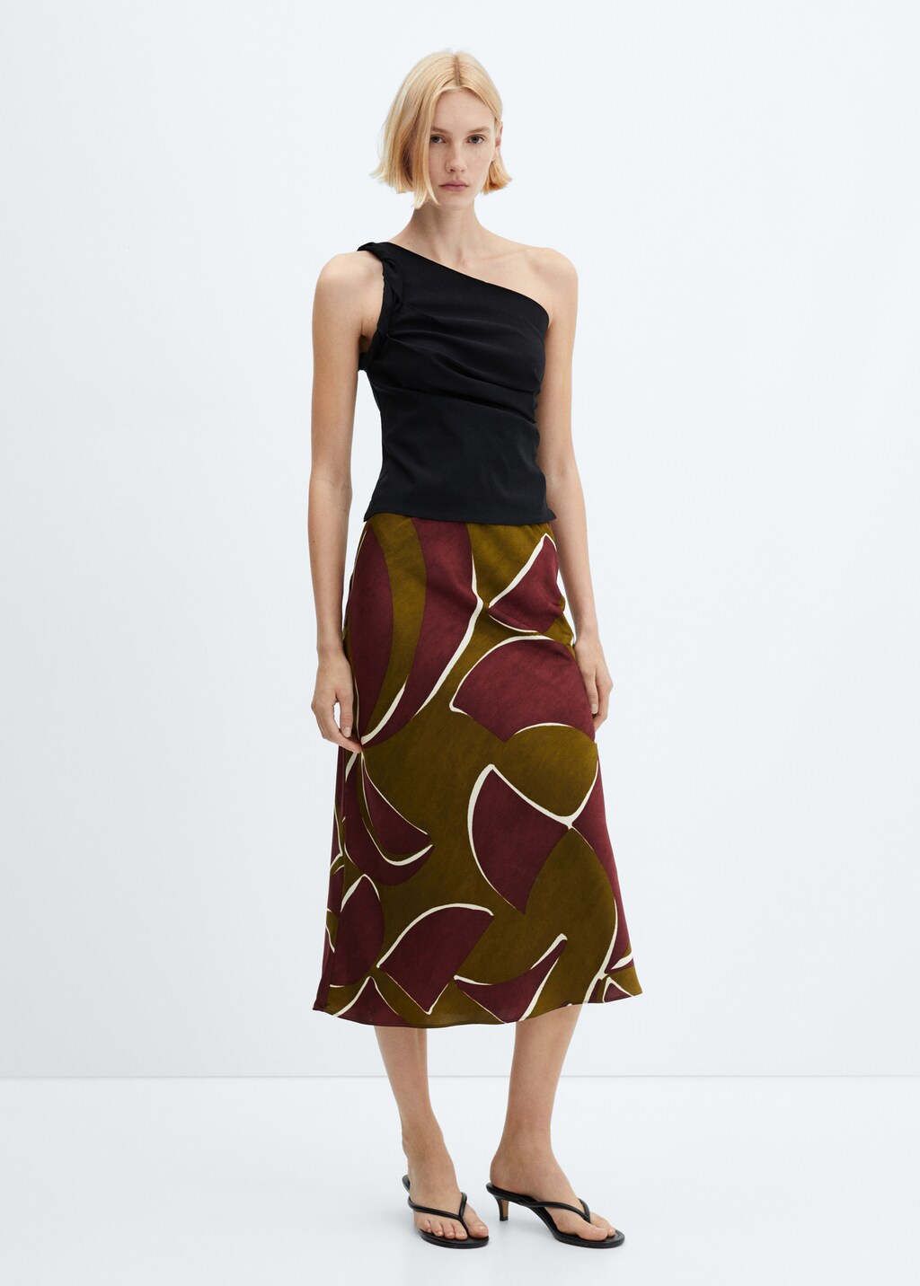 Jupe midi satinee Femme MANGO Gabon