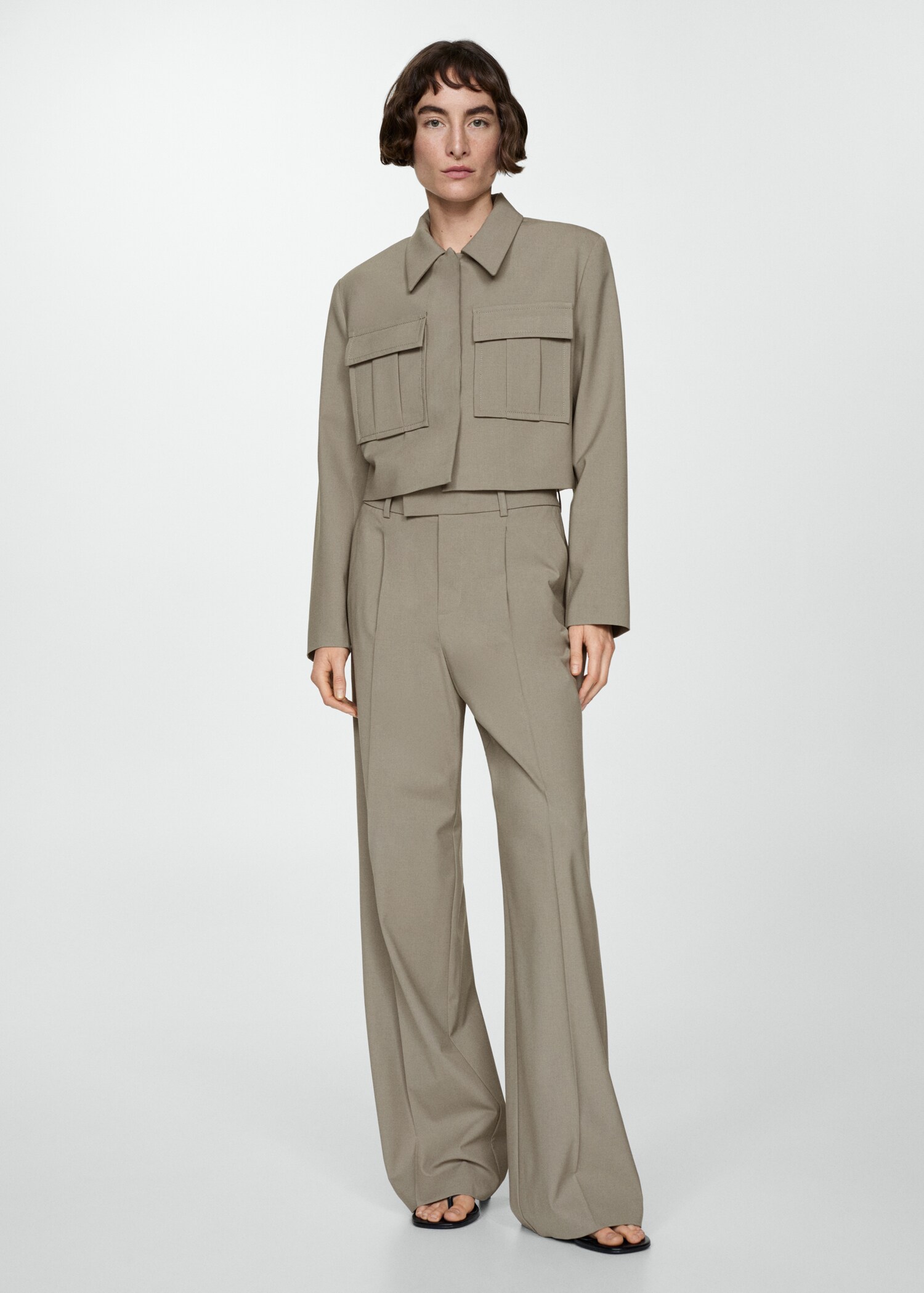 Wideleg pleated trousers - General plane