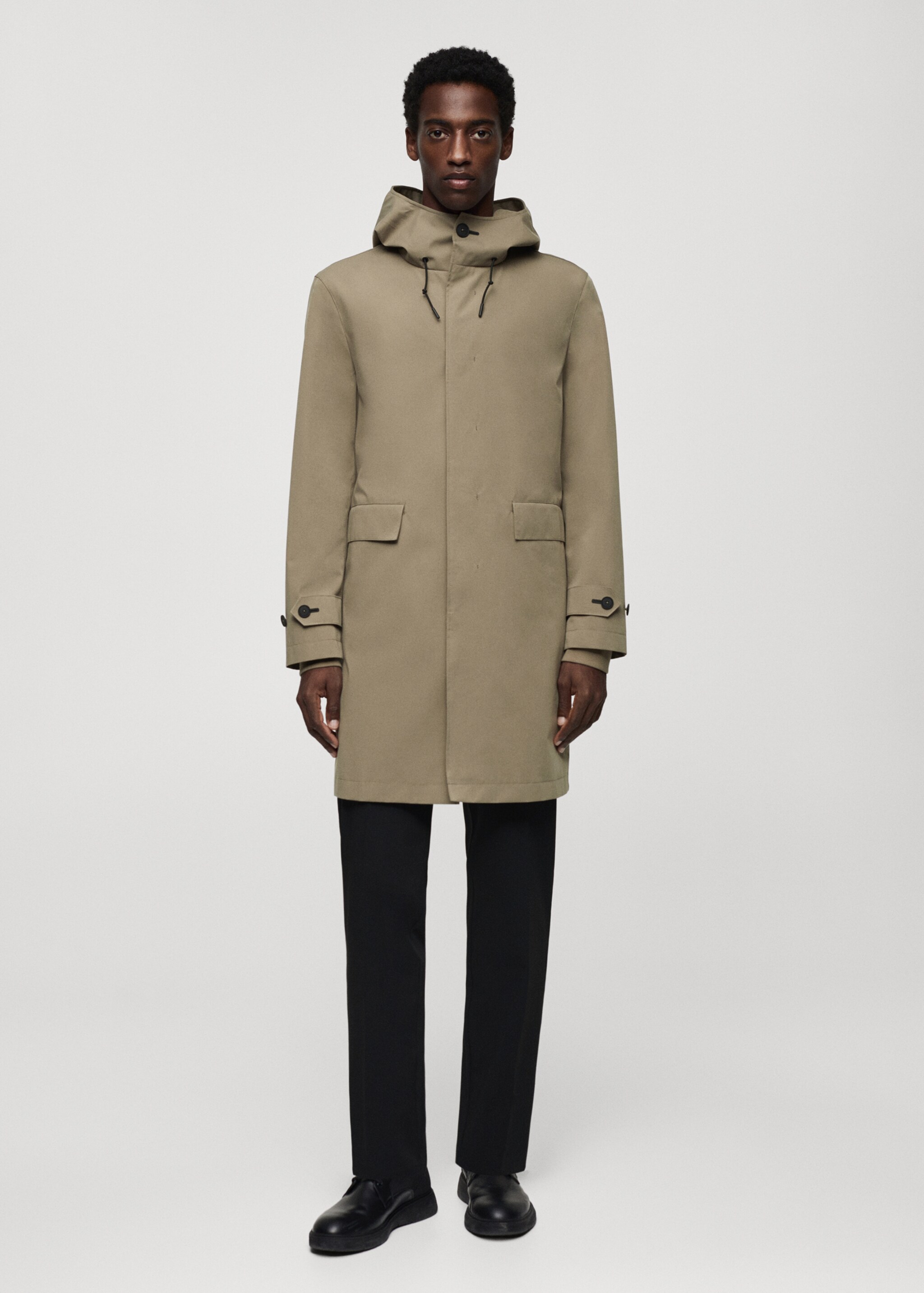 Water-repellent hooded parka - General plane
