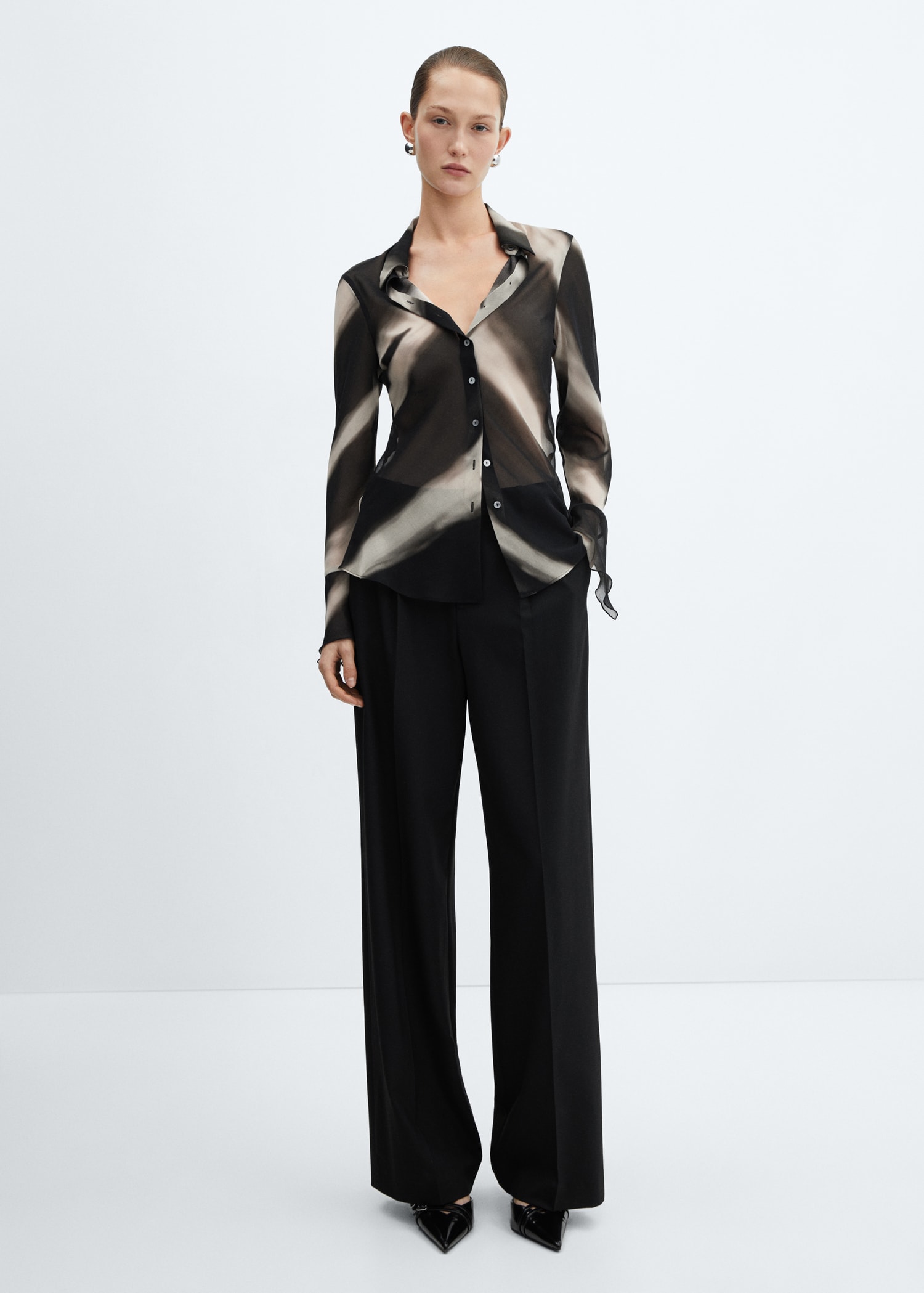Semi-transparent printed shirt - General plane