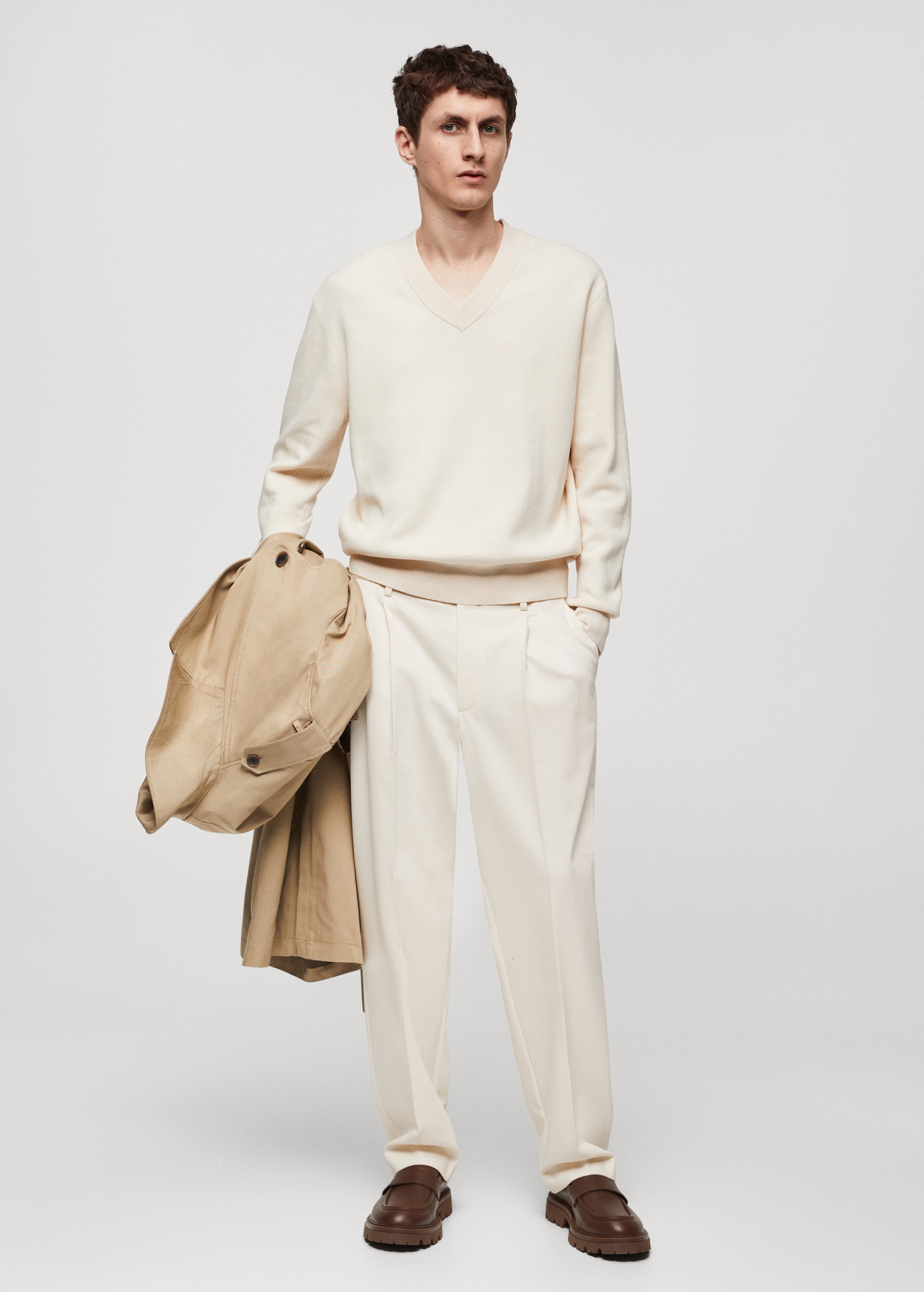 Pleated relaxed-fit trousers - General plane