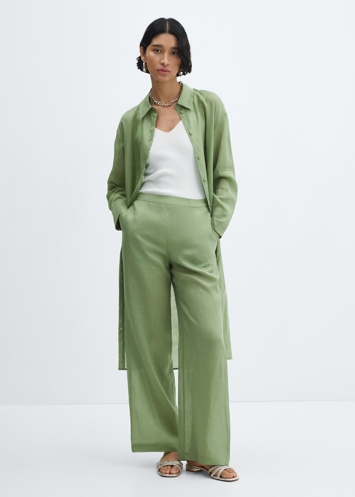 High-rise wideleg trousers - General plane