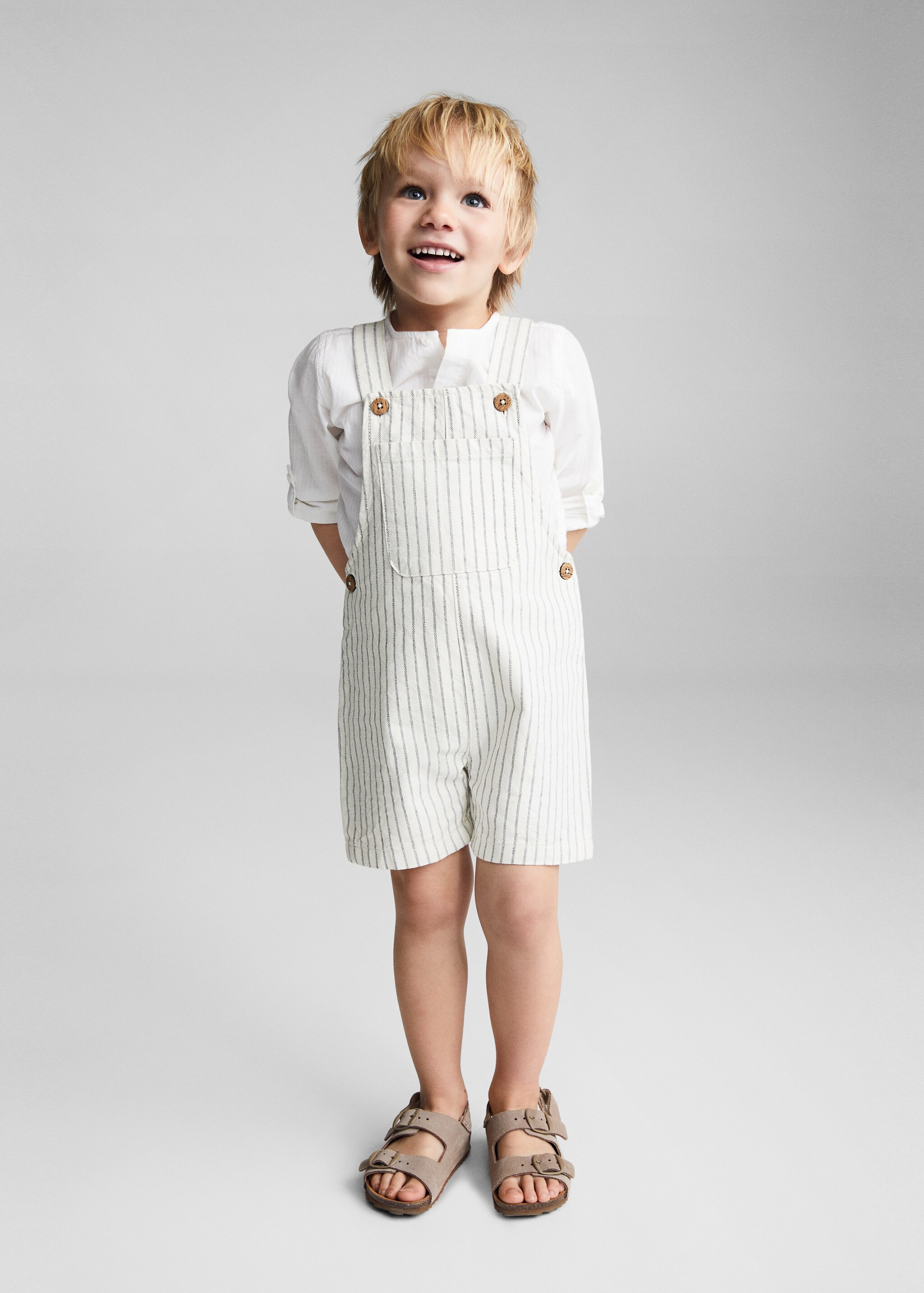 Striped cotton dungarees - General plane